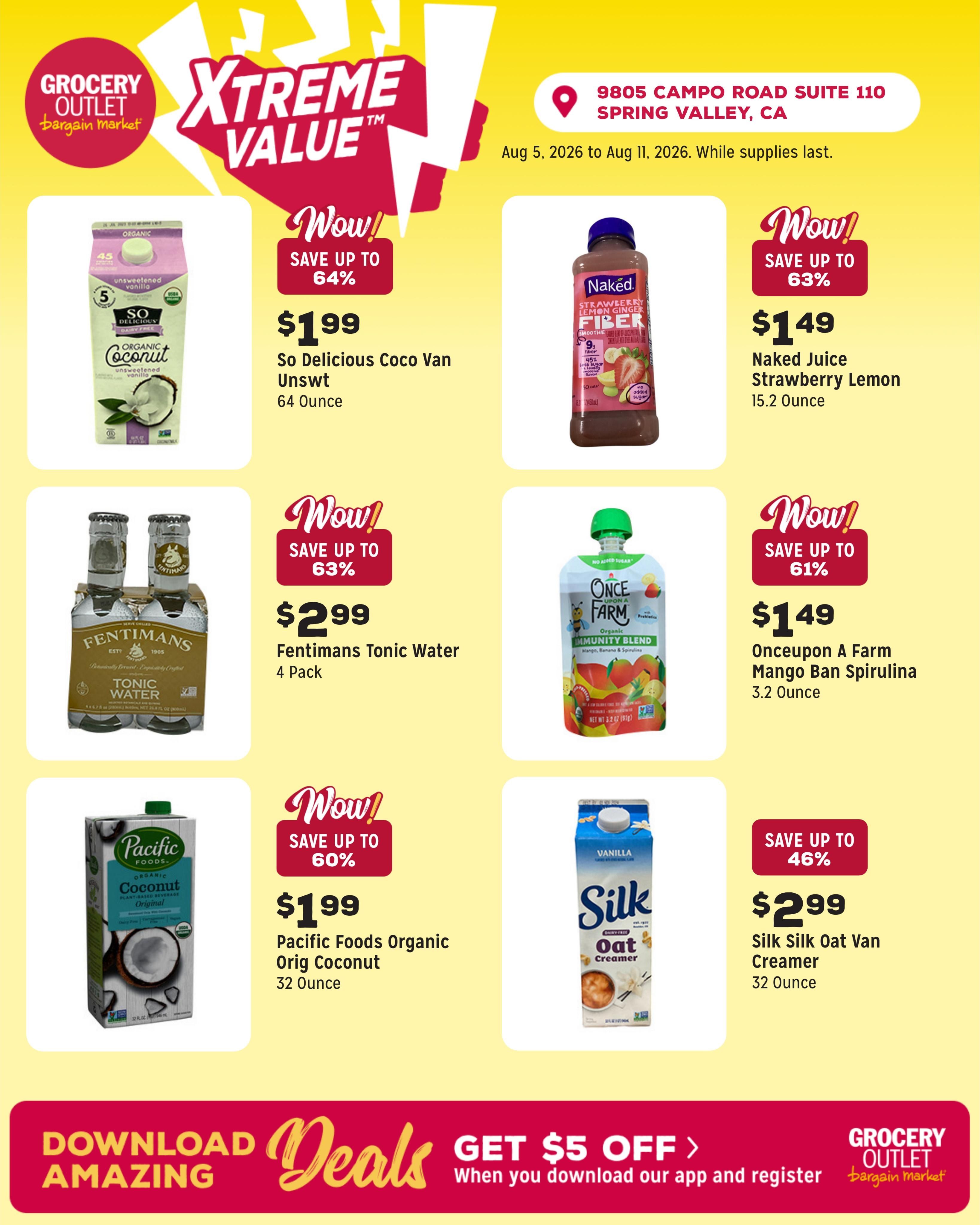 Grocery Outlet (La Mesa–Spring Valley Area, CA) Weekly Ad August 5 - 11, 2026