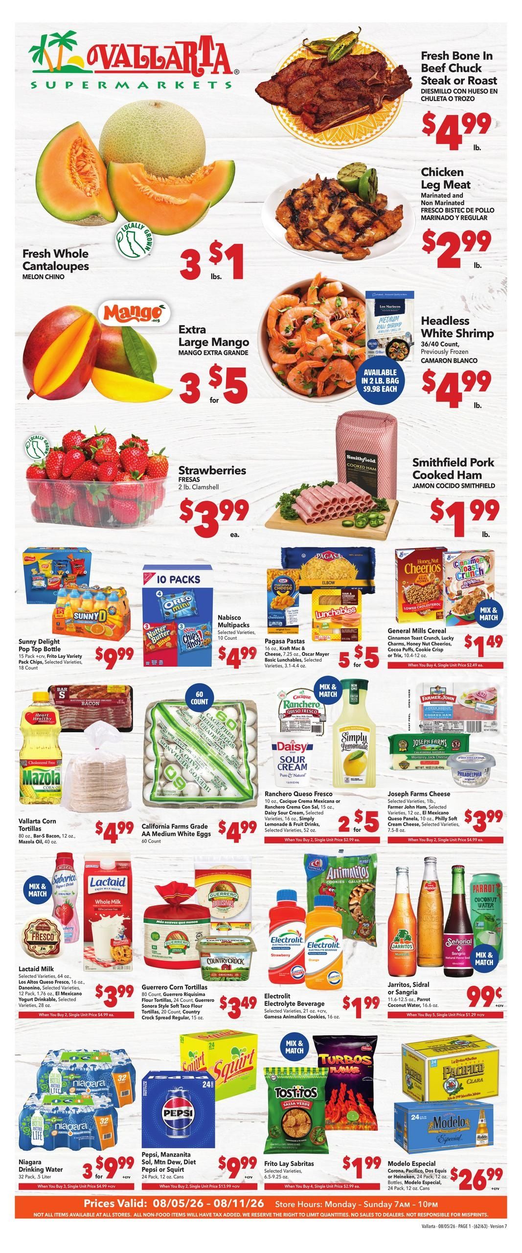 Vallarta Supermarkets (Ceres Area, CA) Grocery Savings Weekly Ad August 5 - 11, 2026