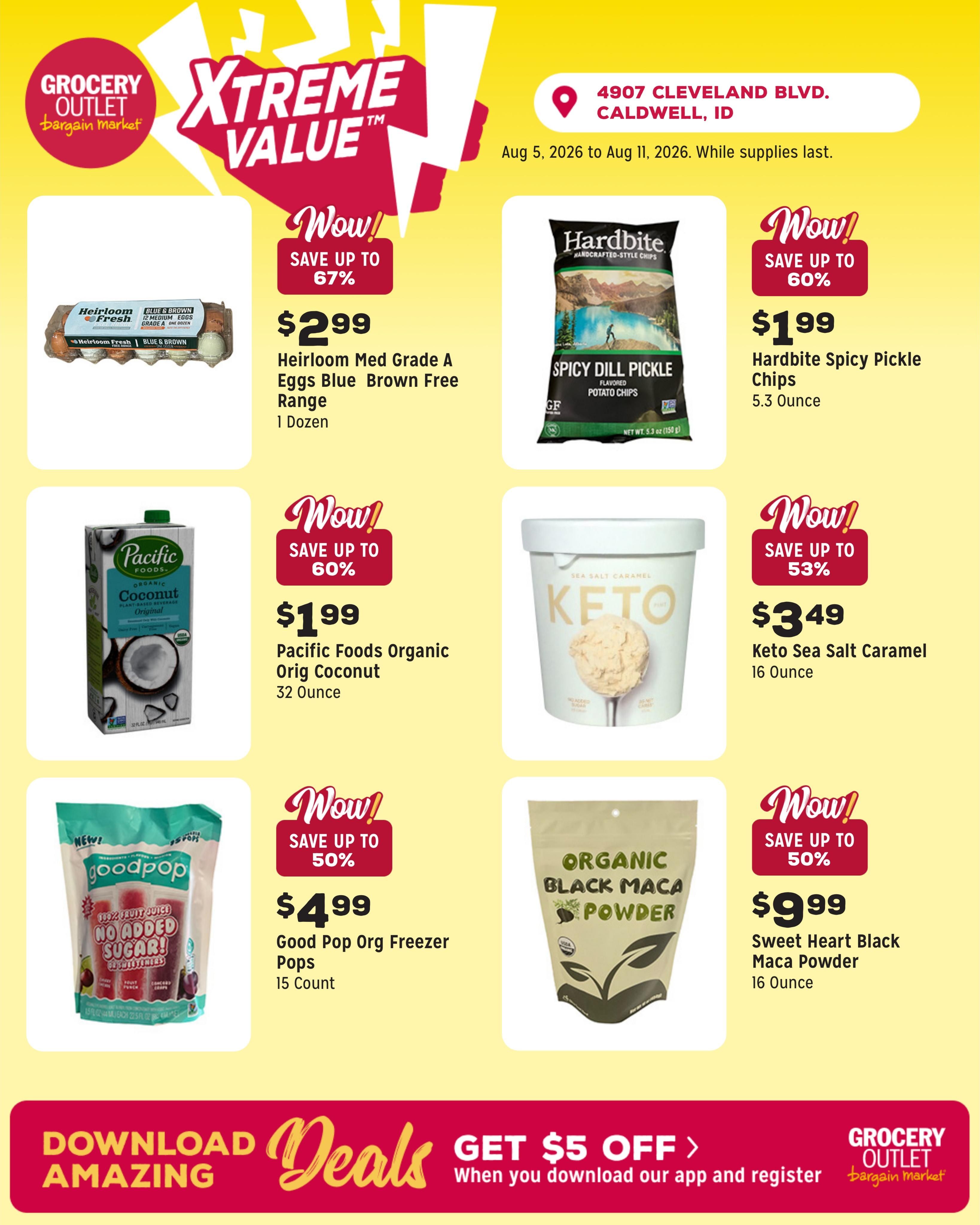 Grocery Outlet (Adrian–Huston Area, ID–OR) Weekly Ad August 5 - 11, 2026
