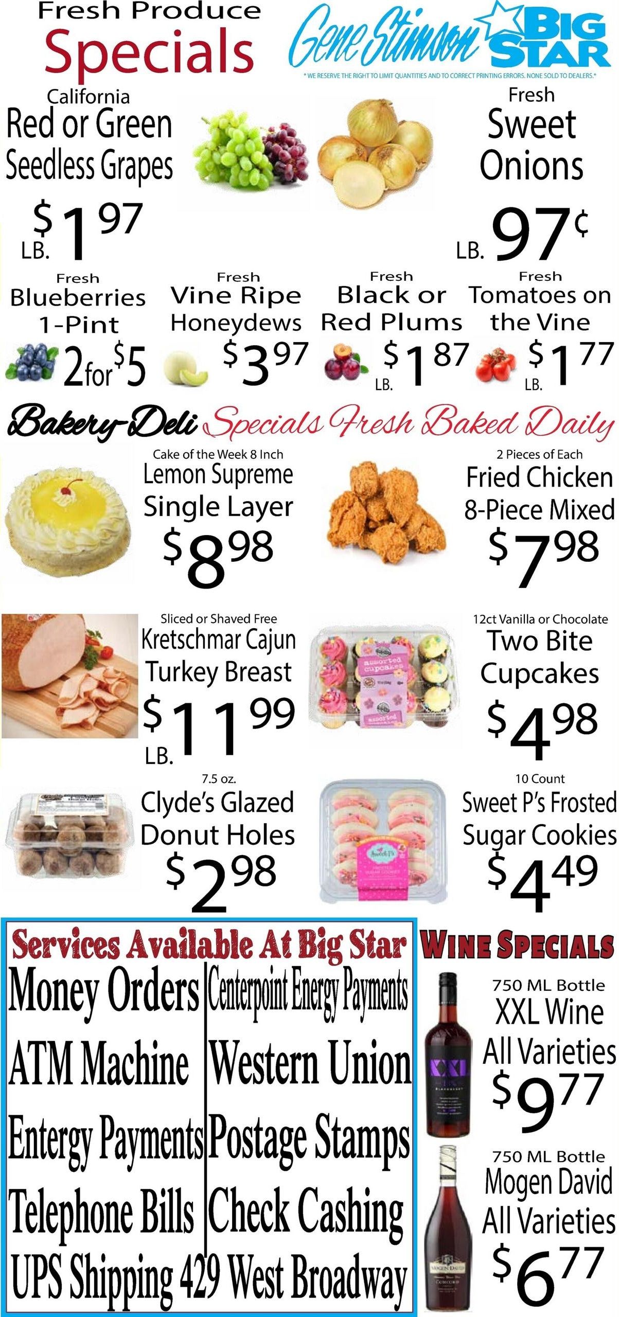 Gene Stimson Big Star (Memphis–West Memphis Area, AR–TN) Weekly Ad August 5 - 11, 2026