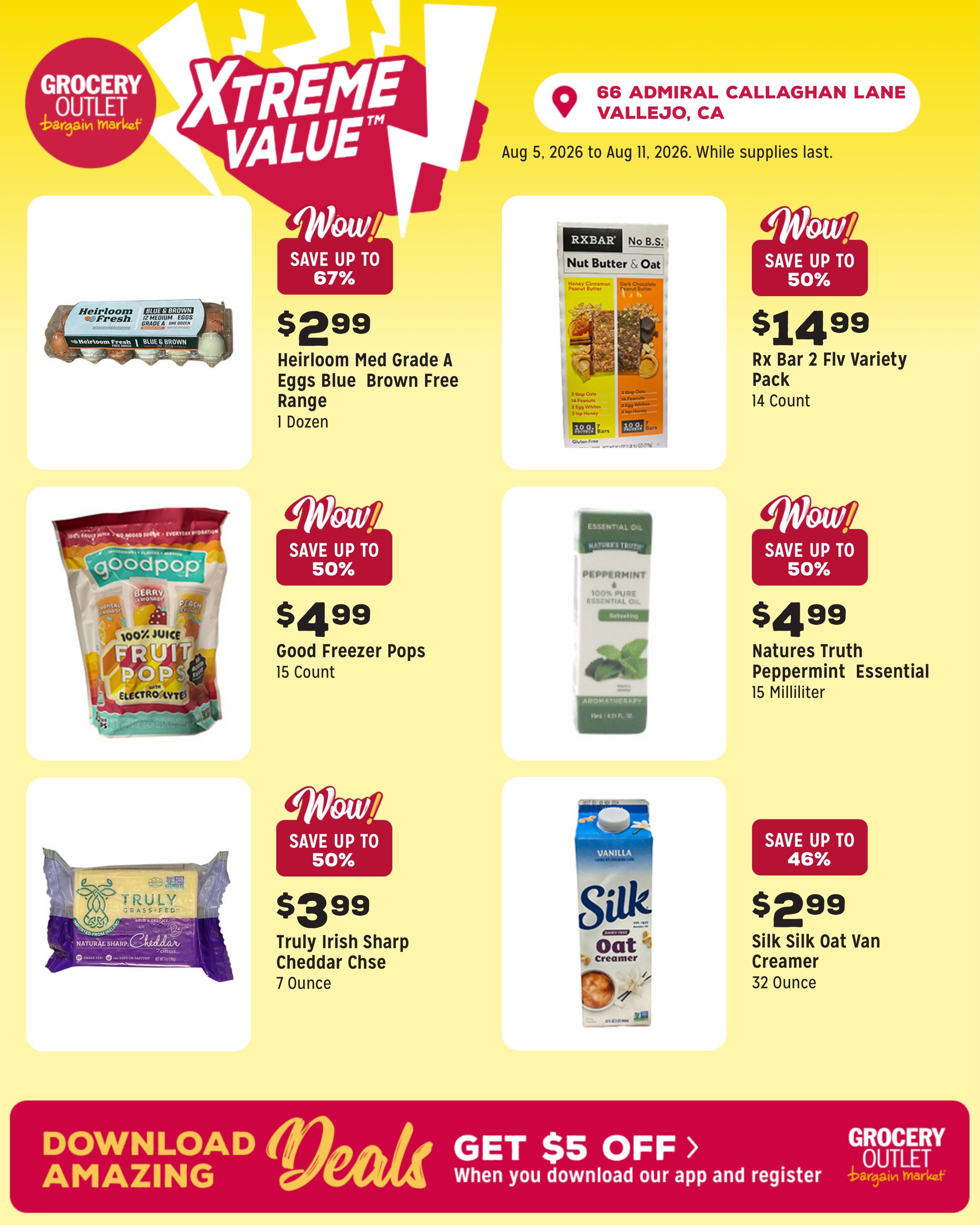 Grocery Outlet (Vallejo Area, CA) Weekly Ad August 5 - 11, 2026