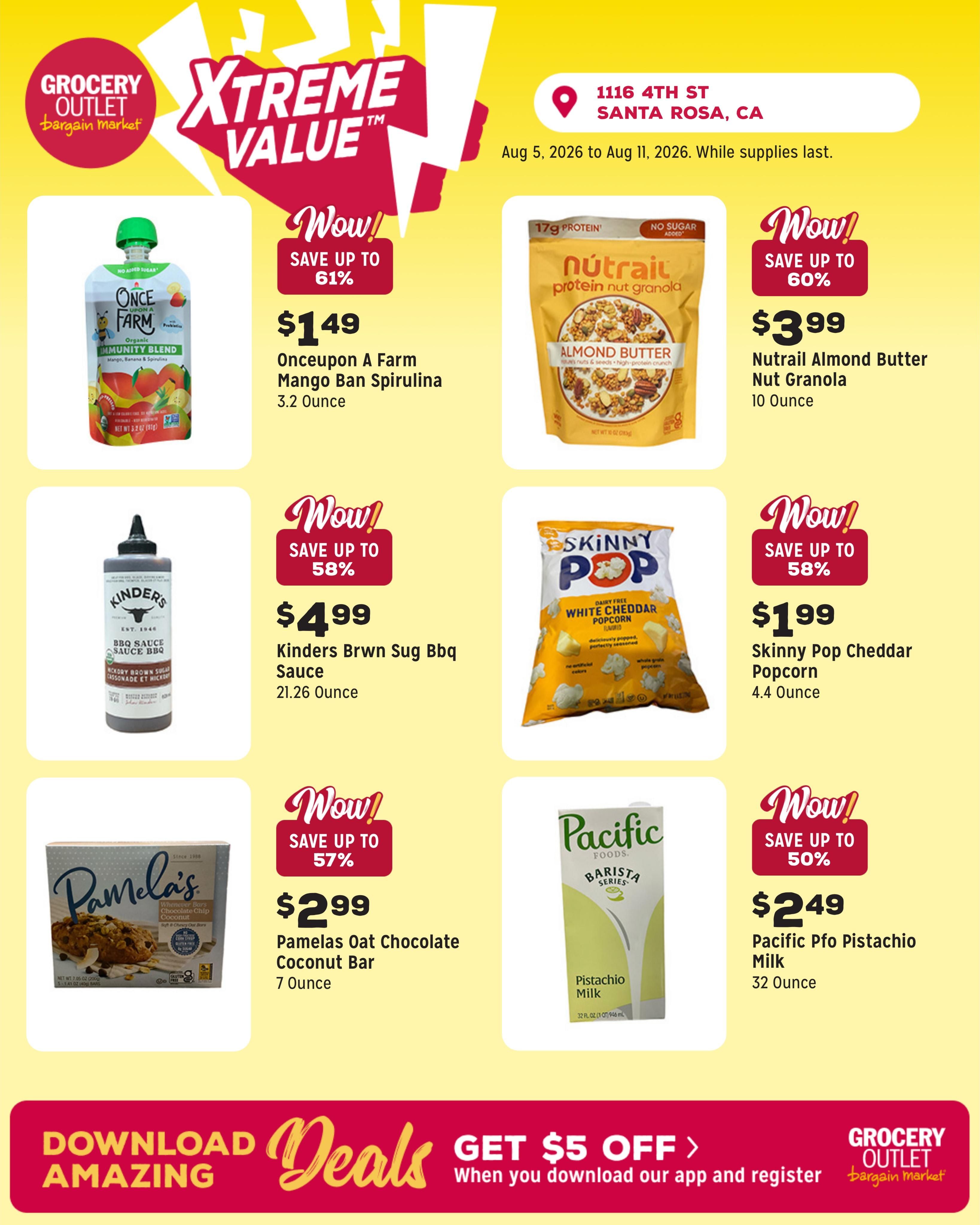 Grocery Outlet (Santa Rosa Area, CA) Weekly Ad August 5 - 11, 2026