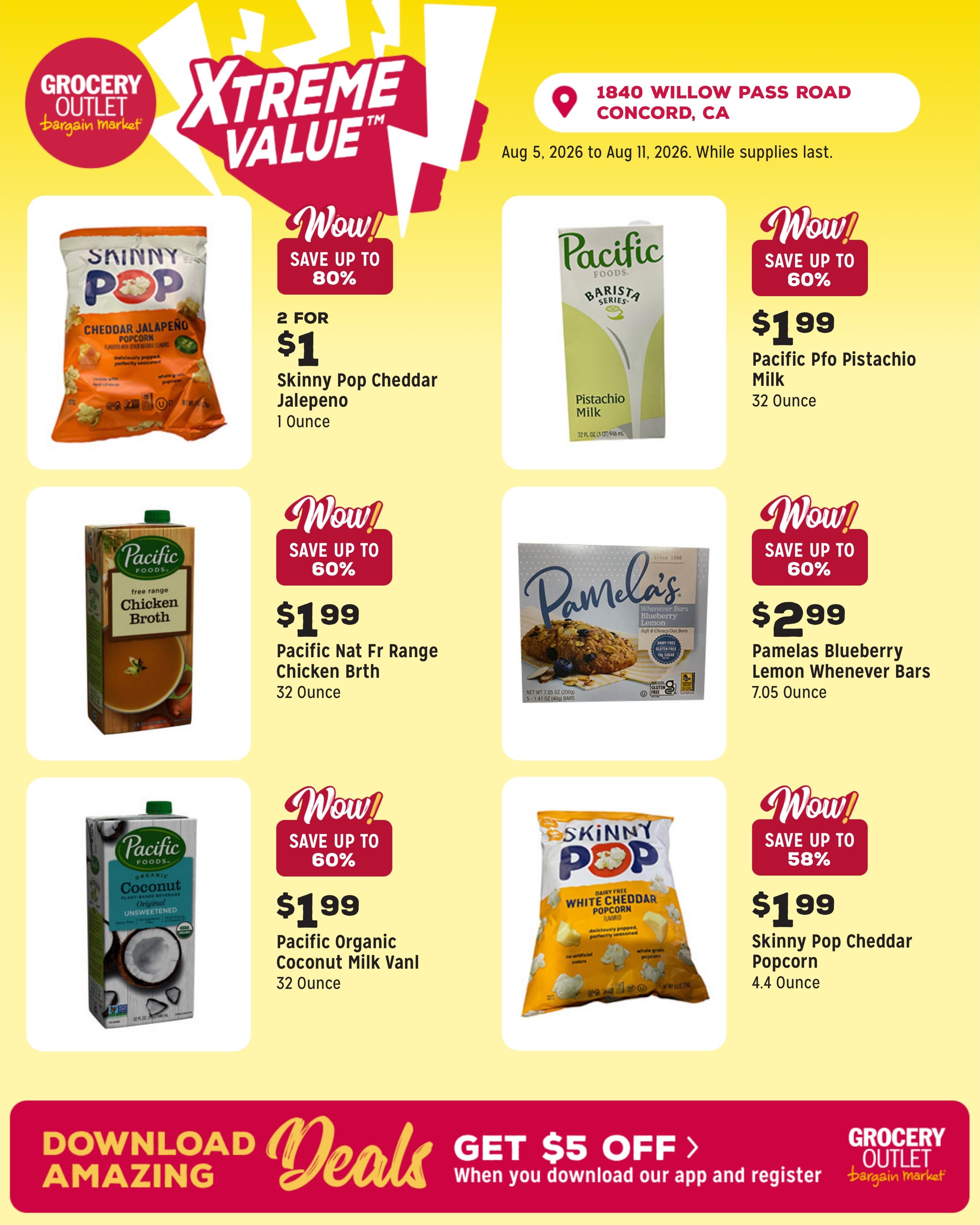 Grocery Outlet (Concord Area, CA) Weekly Ad August 5 - 11, 2026