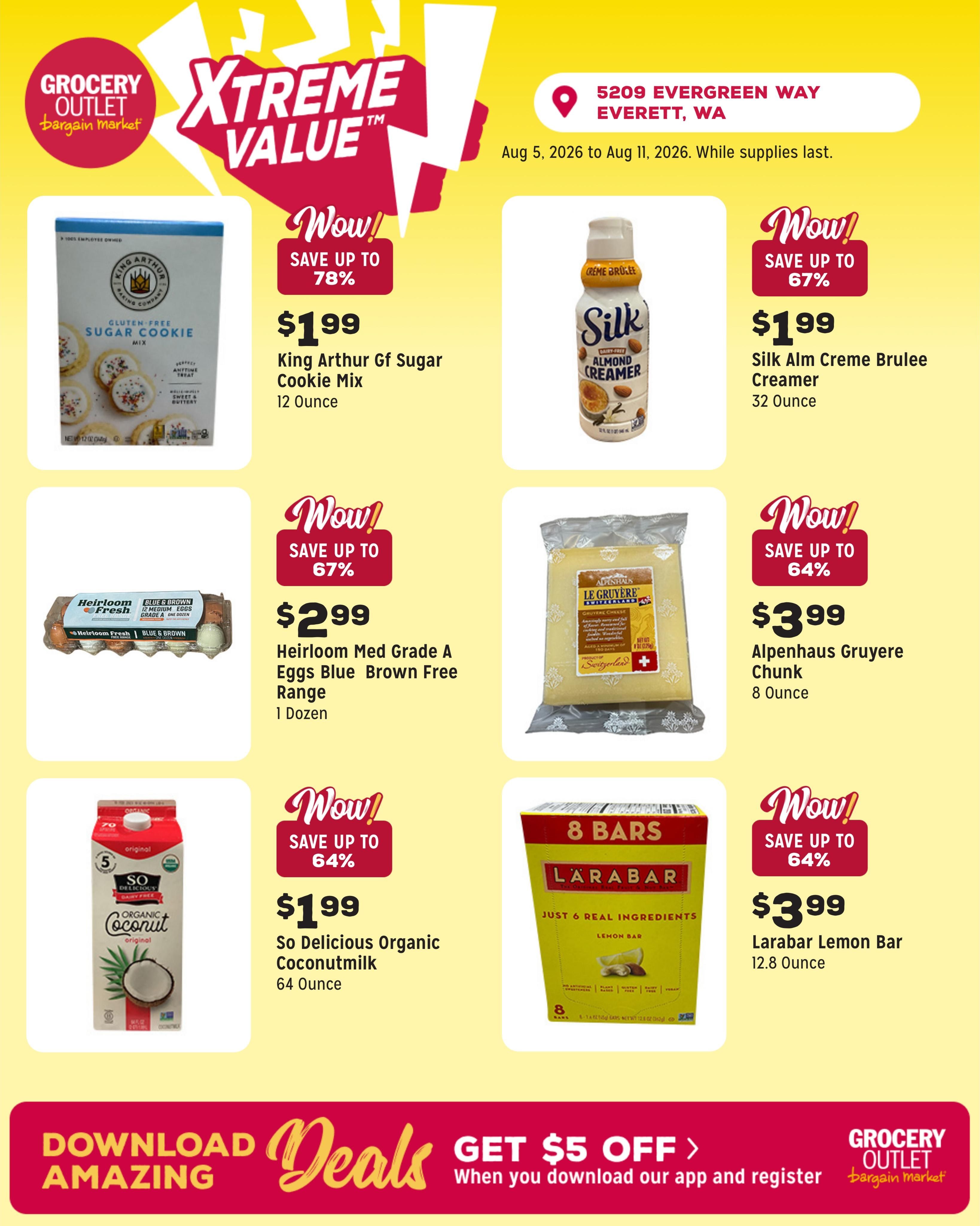 Grocery Outlet (Everett Area, WA) Weekly Ad August 5 - 11, 2026