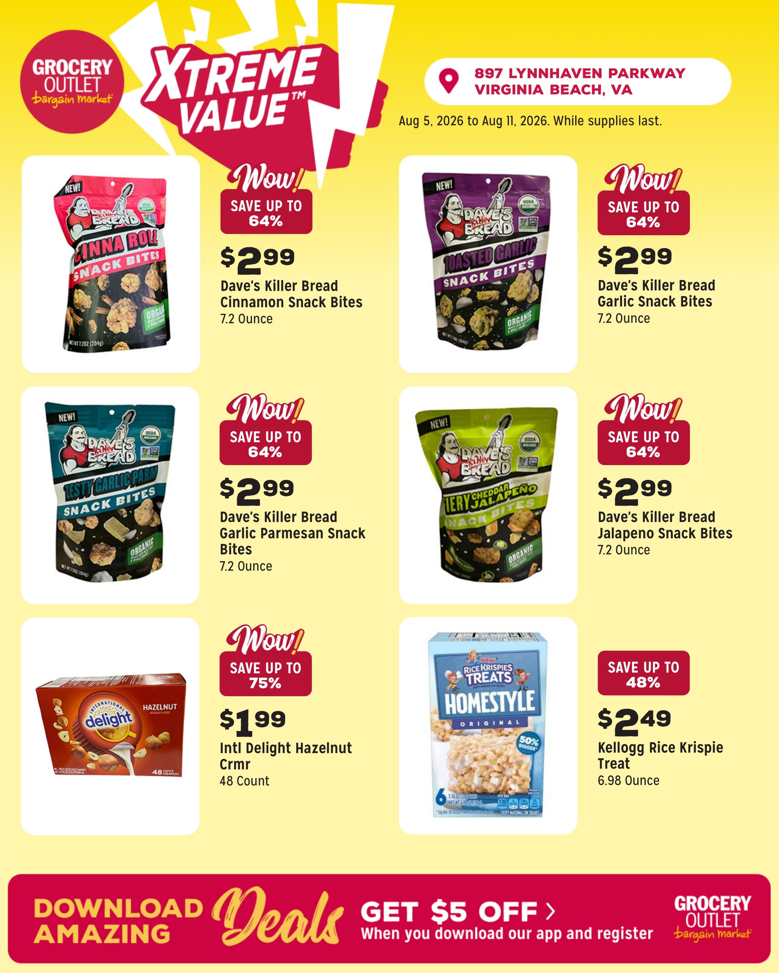 Grocery Outlet (Virginia Beach Area, VA) Weekly Ad August 5 - 11, 2026
