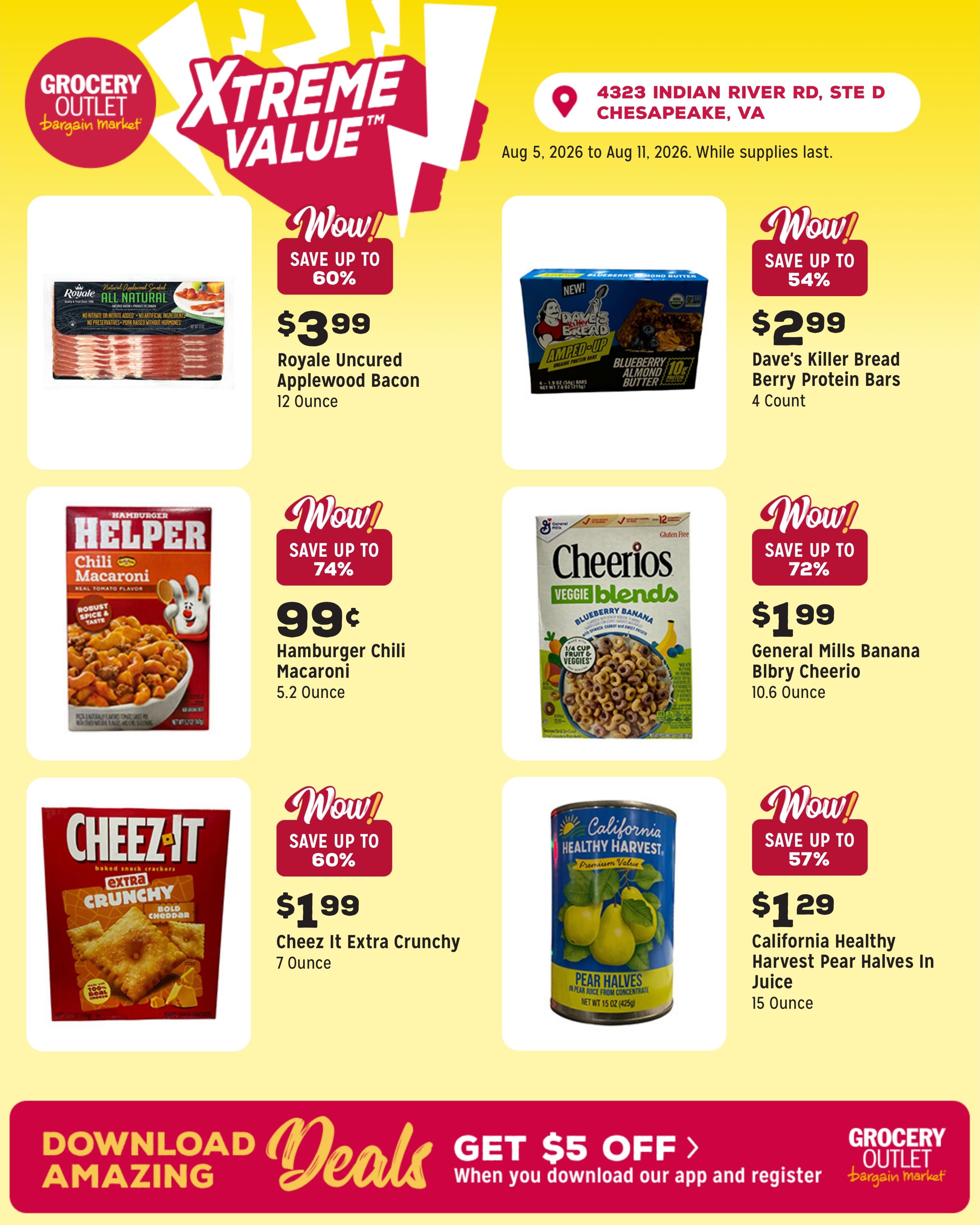 Grocery Outlet (Chesapeake–Virginia Beach Area, VA) Weekly Ad August 5 - 11, 2026
