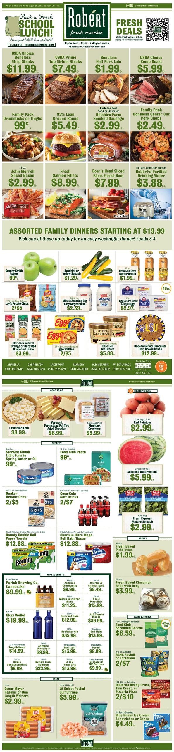 Robert Fresh Market (New Orleans–Baton Rouge Area, LA) Weekly Ad August 5 - 11, 2026