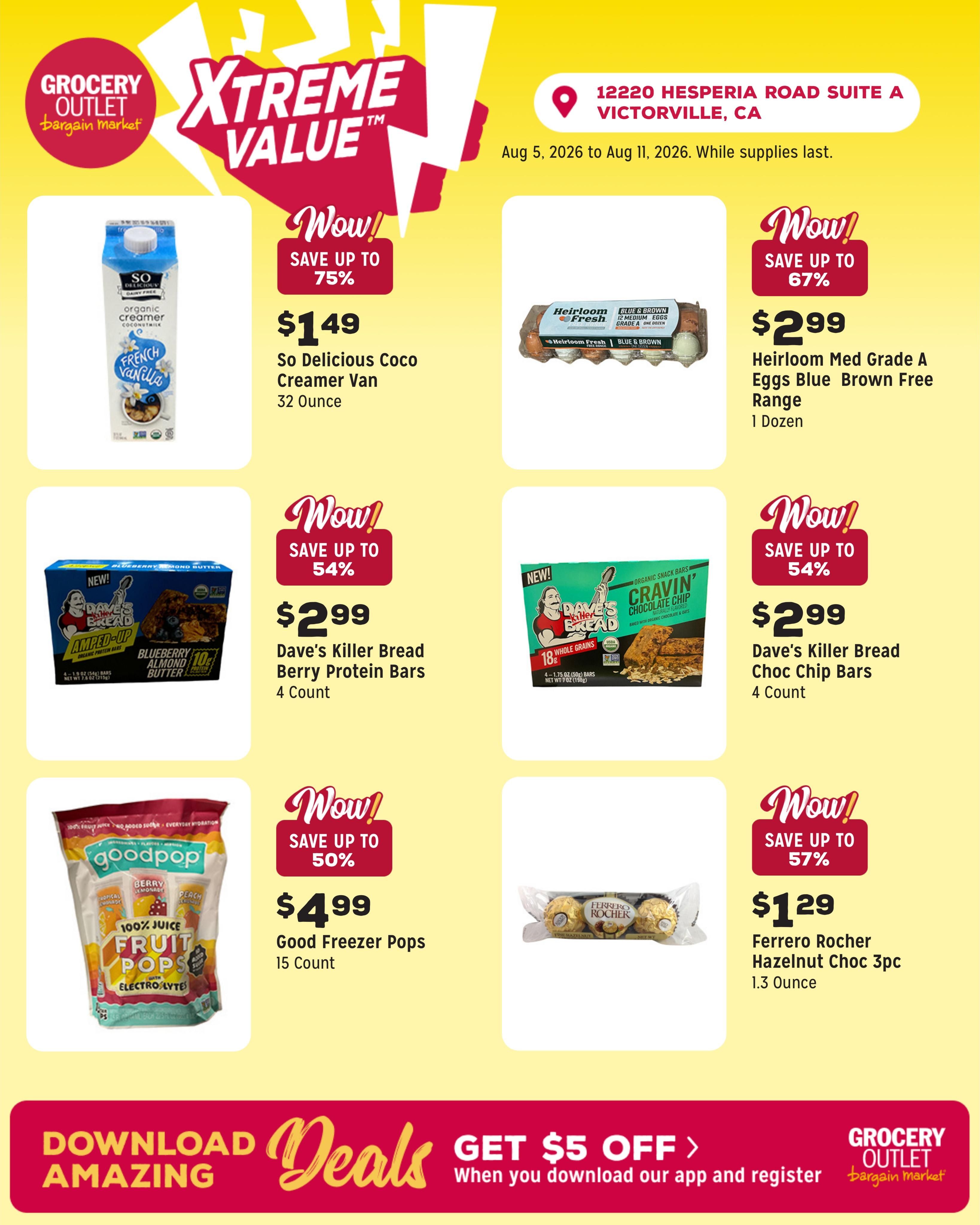 Grocery Outlet (Victorville–Hesperia Area, CA) Weekly Ad August 5 - 11, 2026