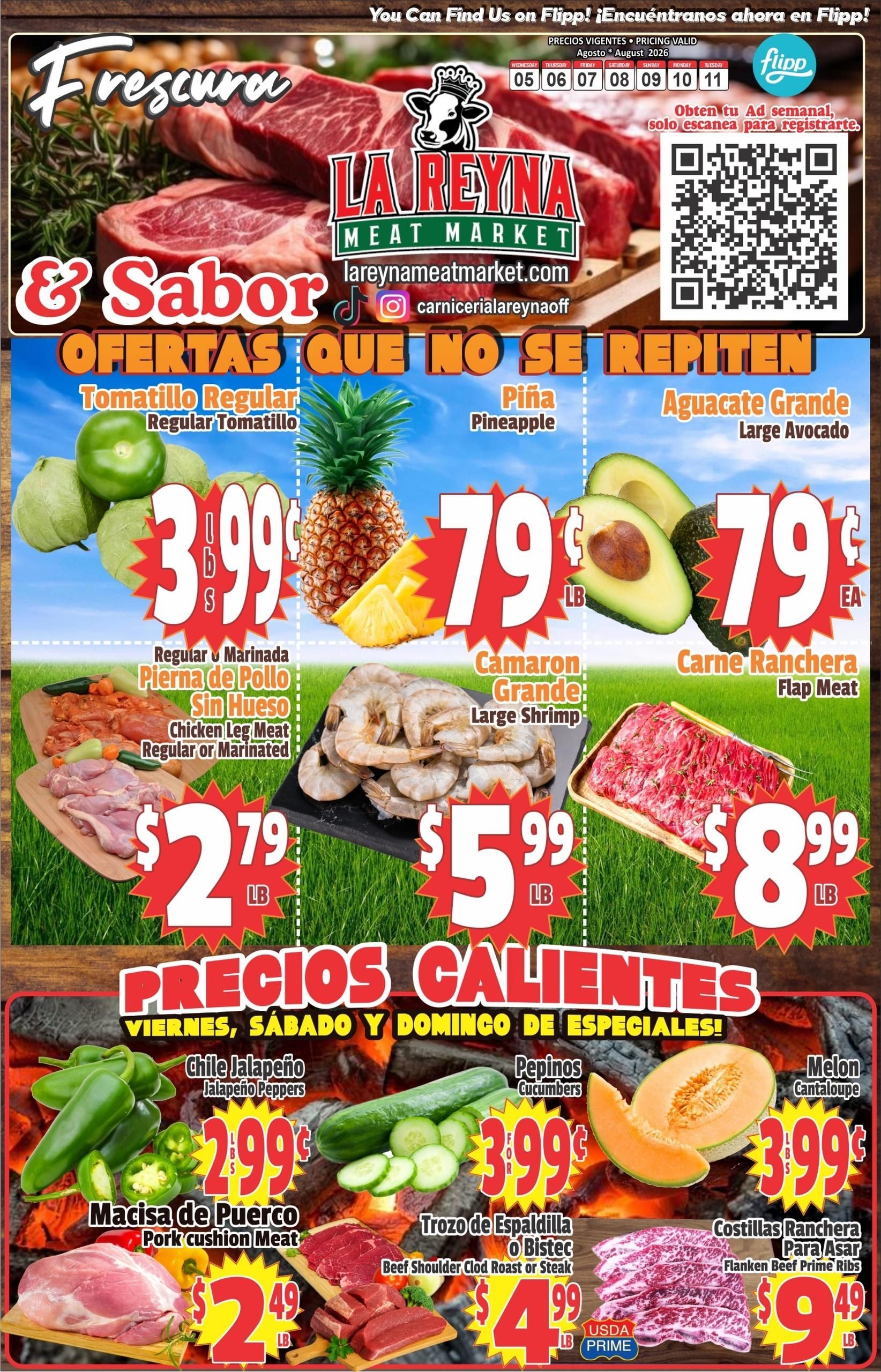 La Reyna Meat Market Weekly Ad August 5 - 11, 2026