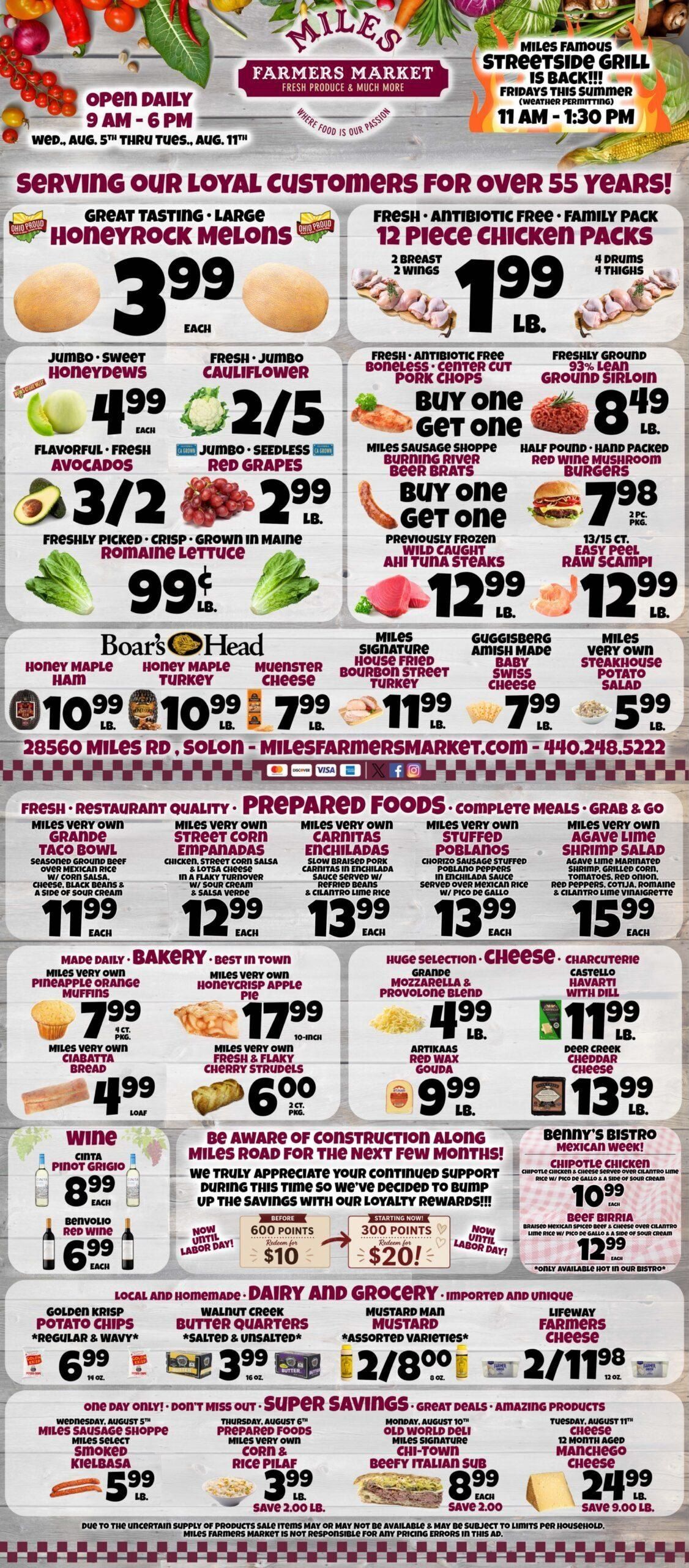 Miles Farmers Market Weekly Ad August 5 - 11, 2026
