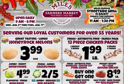 Miles Farmers Market Weekly Ad August 5 - 11, 2026
