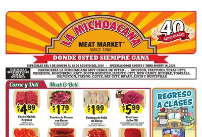 La Michoacana Meat Market (Sugar Land–Fresno Area, TX) Weekly Ad August 5 - 18, 2026