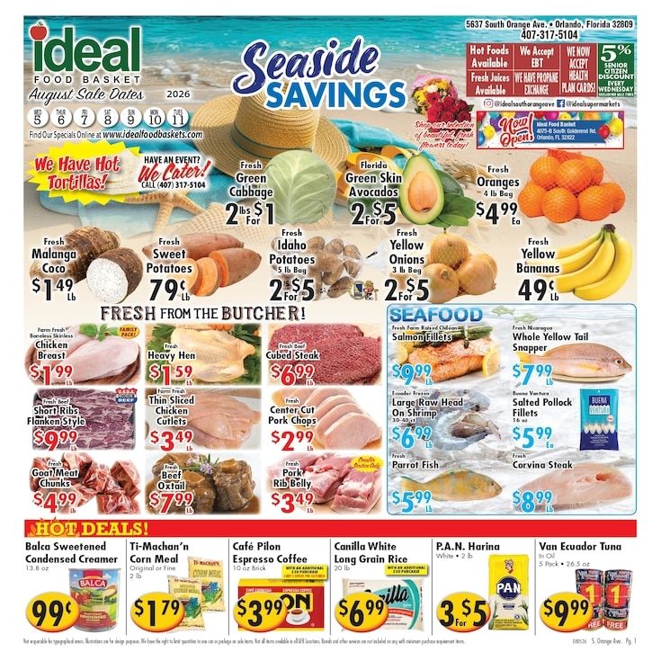 Ideal Food Basket (5637 South Orange Ave, Orlando, FL) Weekly Ad August 5 - 11, 2026