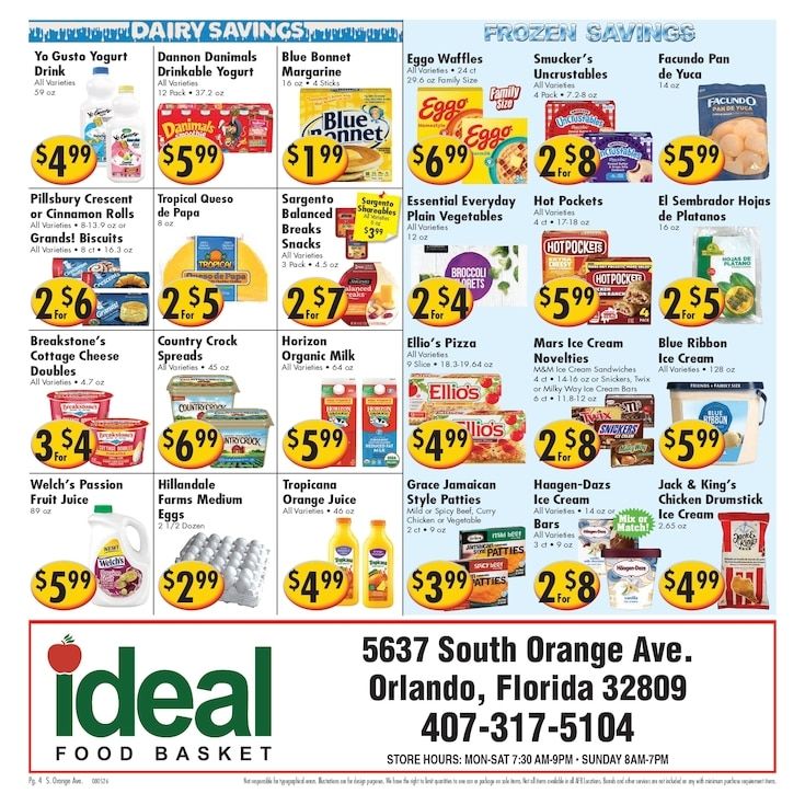 Ideal Food Basket (5637 South Orange Ave, Orlando, FL) Weekly Ad August 5 - 11, 2026