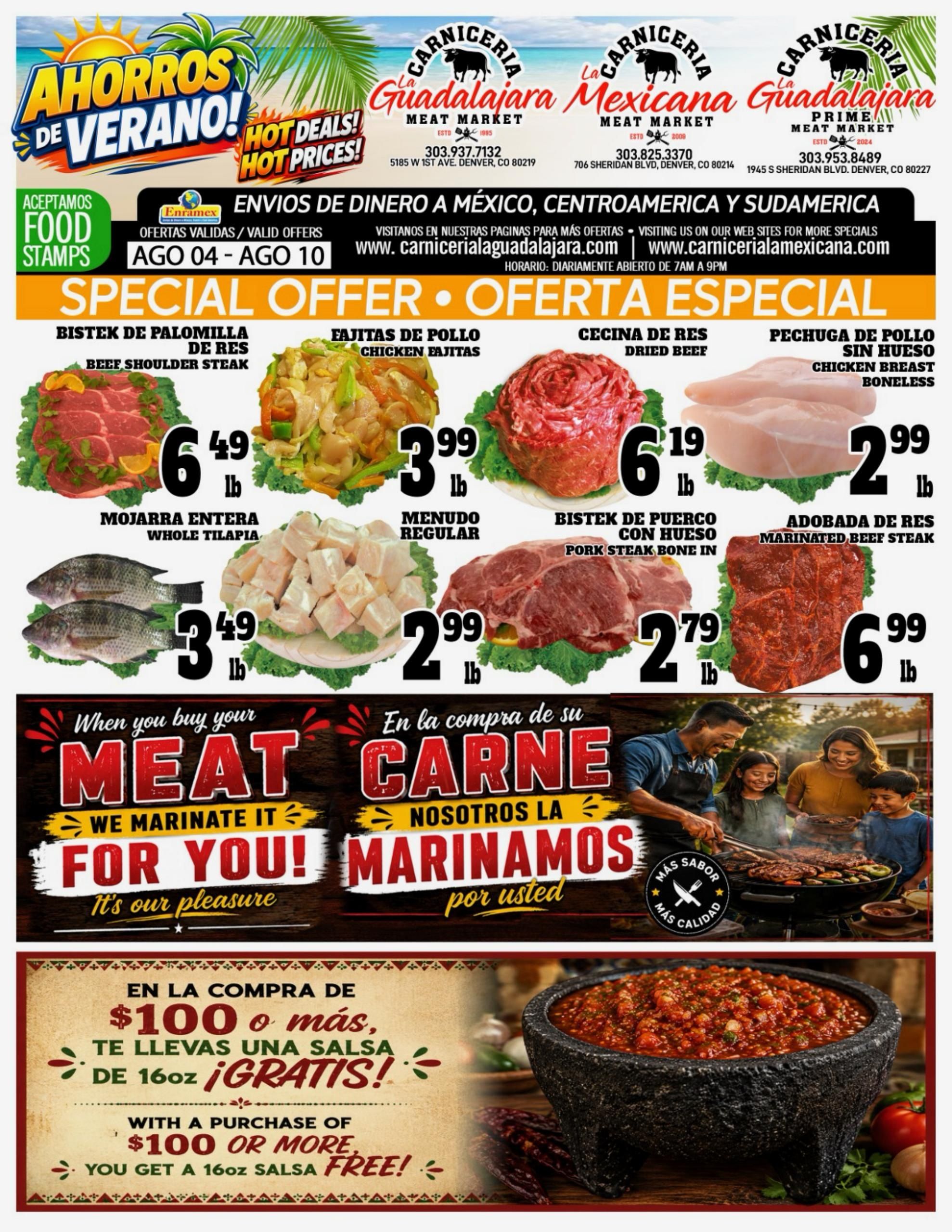 Carniceria La Guadalajara Weekly Ad August 4 - 10, 2026