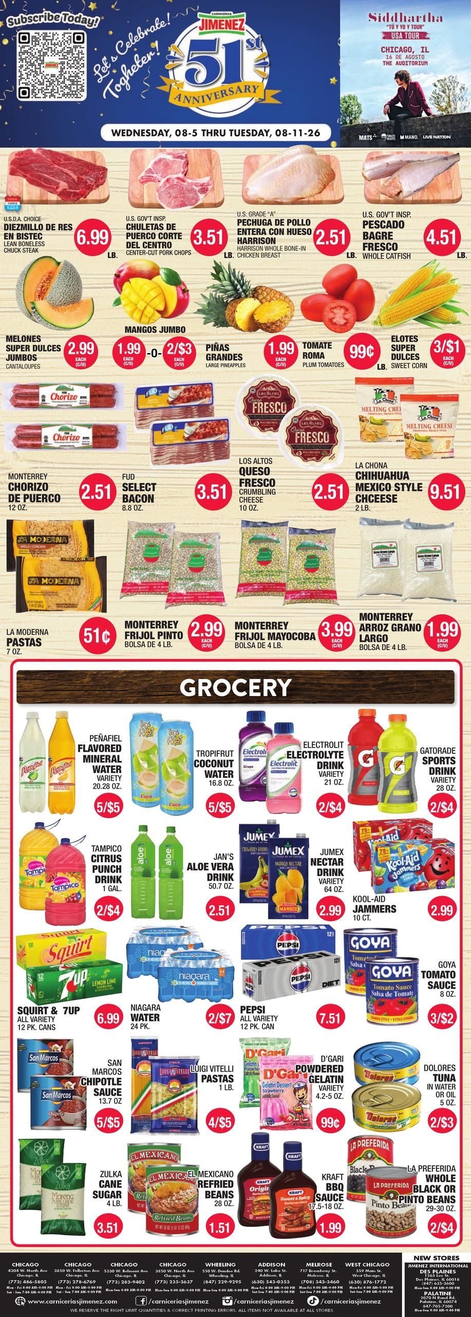 Carnicerias Jimenez Weekly Ad August 5 - 11, 2026
