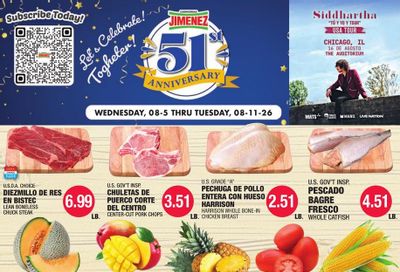Carnicerias Jimenez Weekly Ad August 5 - 11, 2026