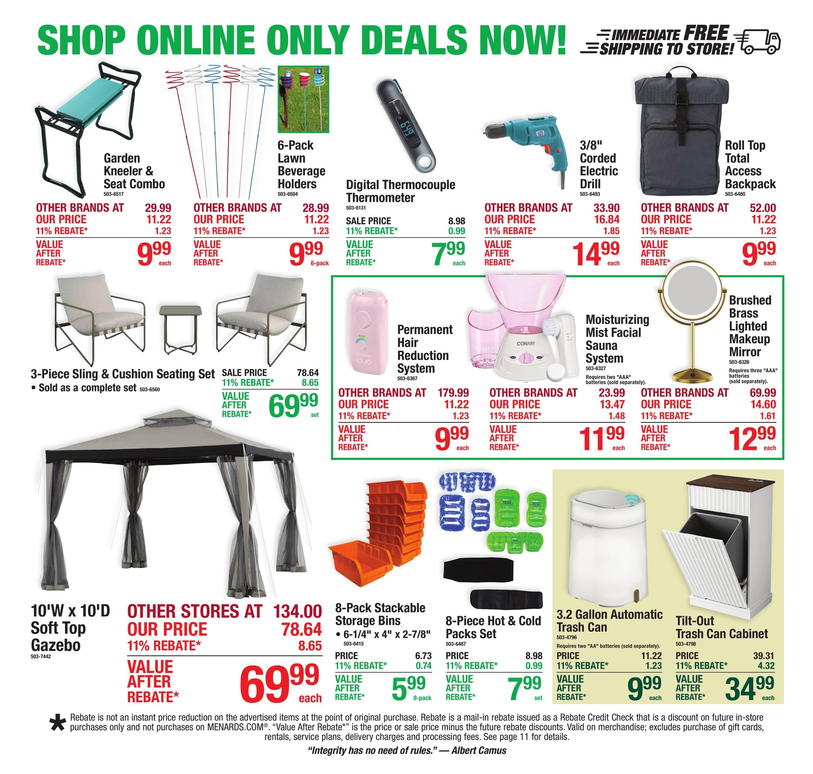 Menards (Rockford–Shirland Area, IL) 11% Rebate Sale Weekly Ad August 5 - 17, 2026