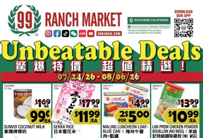 99 Ranch Market (Alhambra and other locations, CA) Weekly Ad July 31 - August 6, 2026