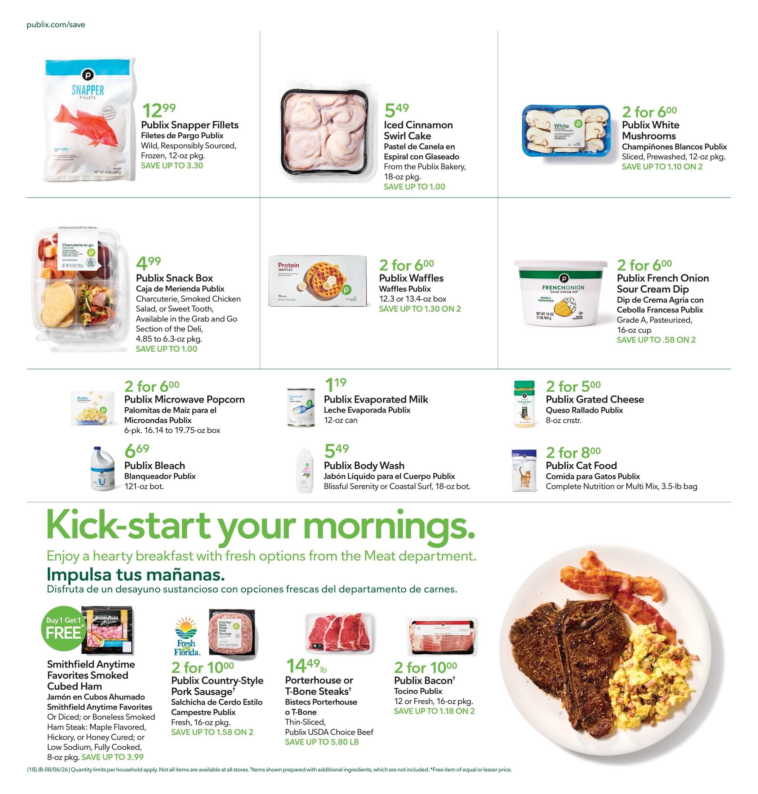 Publix (Savannah–Beaufort Area, GA–SC) Anuncio Semanal Español Weekly Ad August 5 - 11, 2026