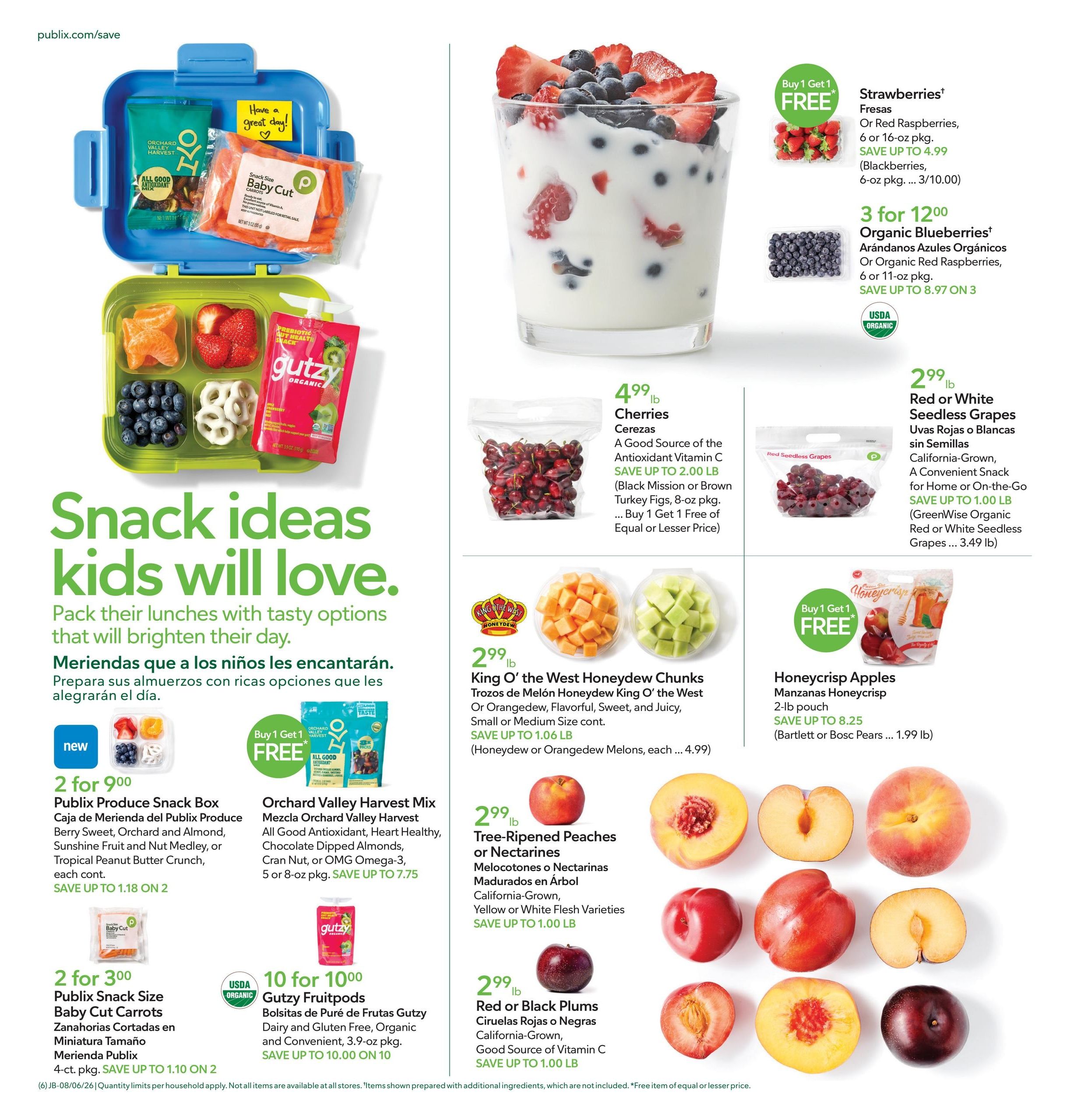 Publix (Savannah–Beaufort Area, GA–SC) Anuncio Semanal Español Weekly Ad August 5 - 11, 2026