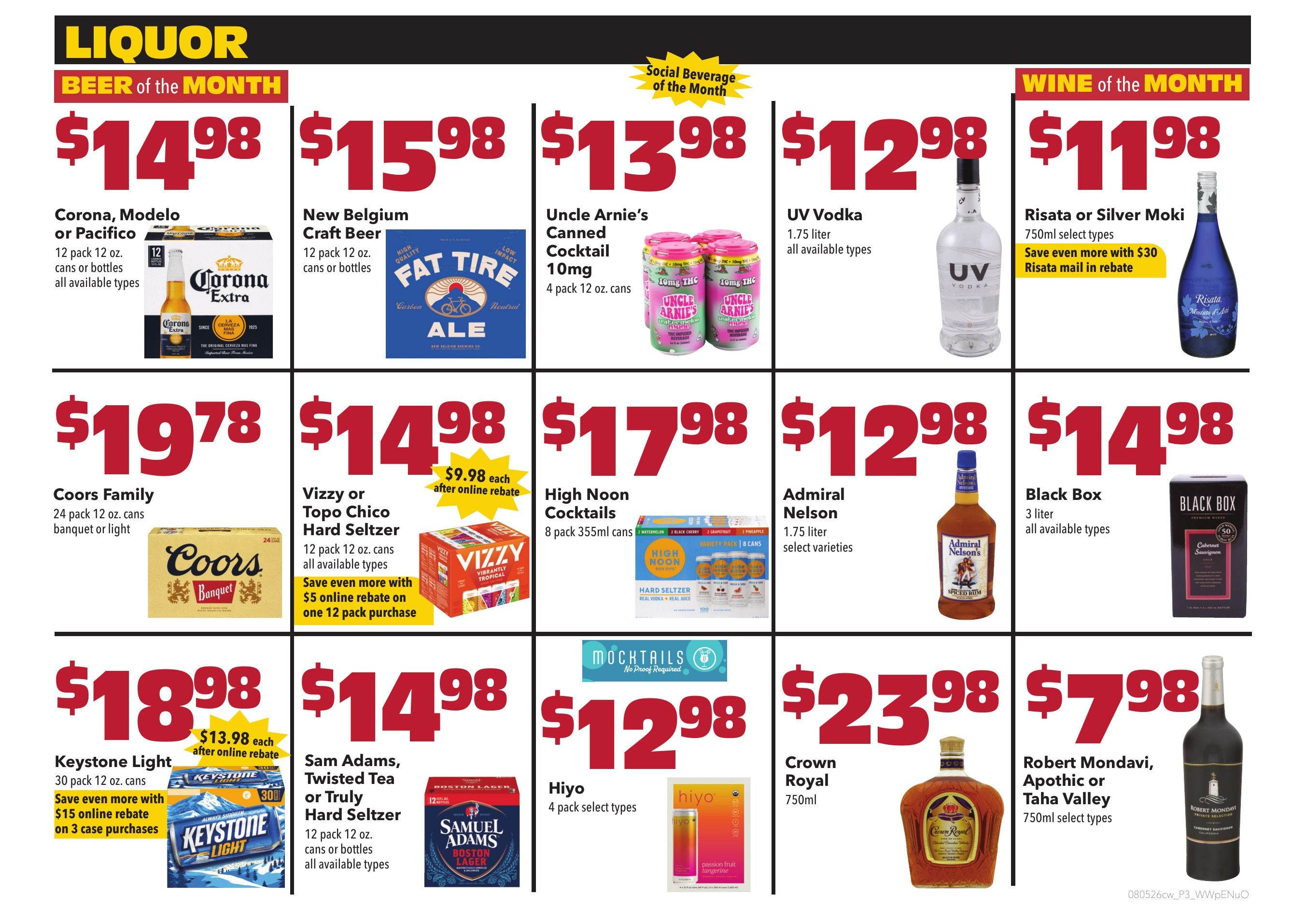 Cash Wise Liquor Weekly Ad August 5 - 11, 2026