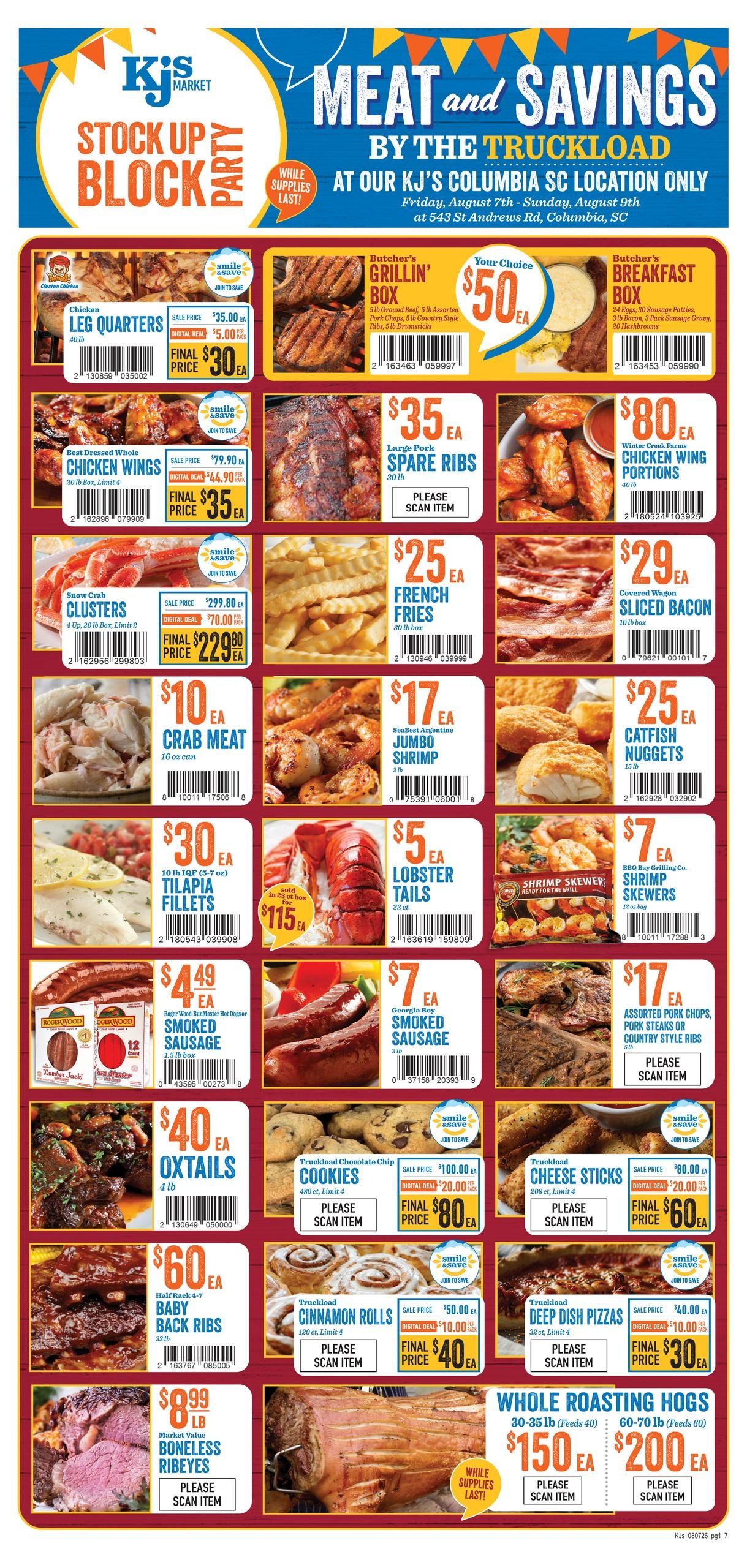 Kj’s Market (Columbia Area, SC) Weekly Ad August 5 - 11, 2026