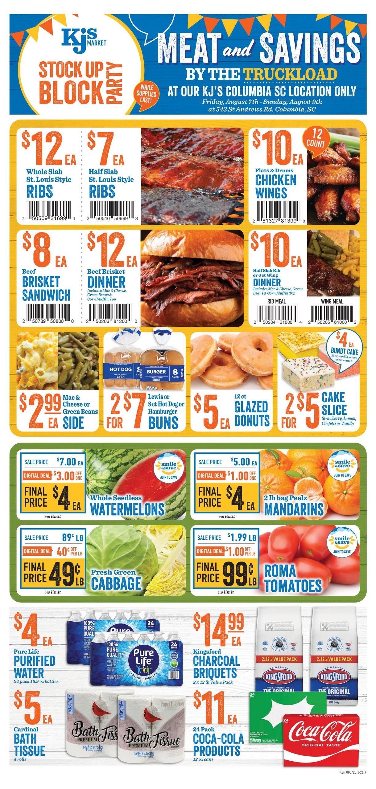 Kj’s Market (Columbia Area, SC) Weekly Ad August 5 - 11, 2026