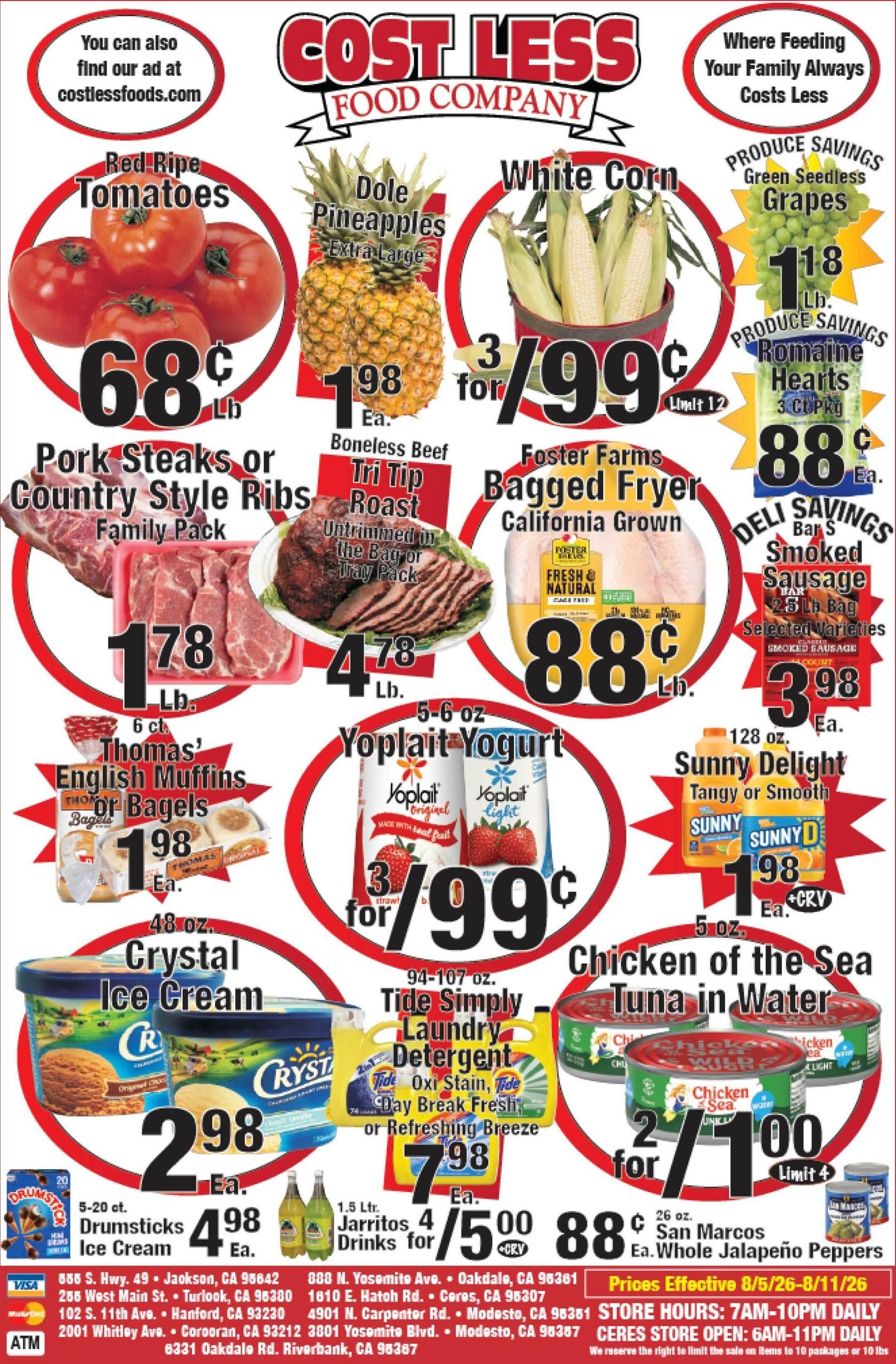 Cost Less Foods (Modesto–Manteca Area, CA) Weekly Ad August 5 - 11, 2026