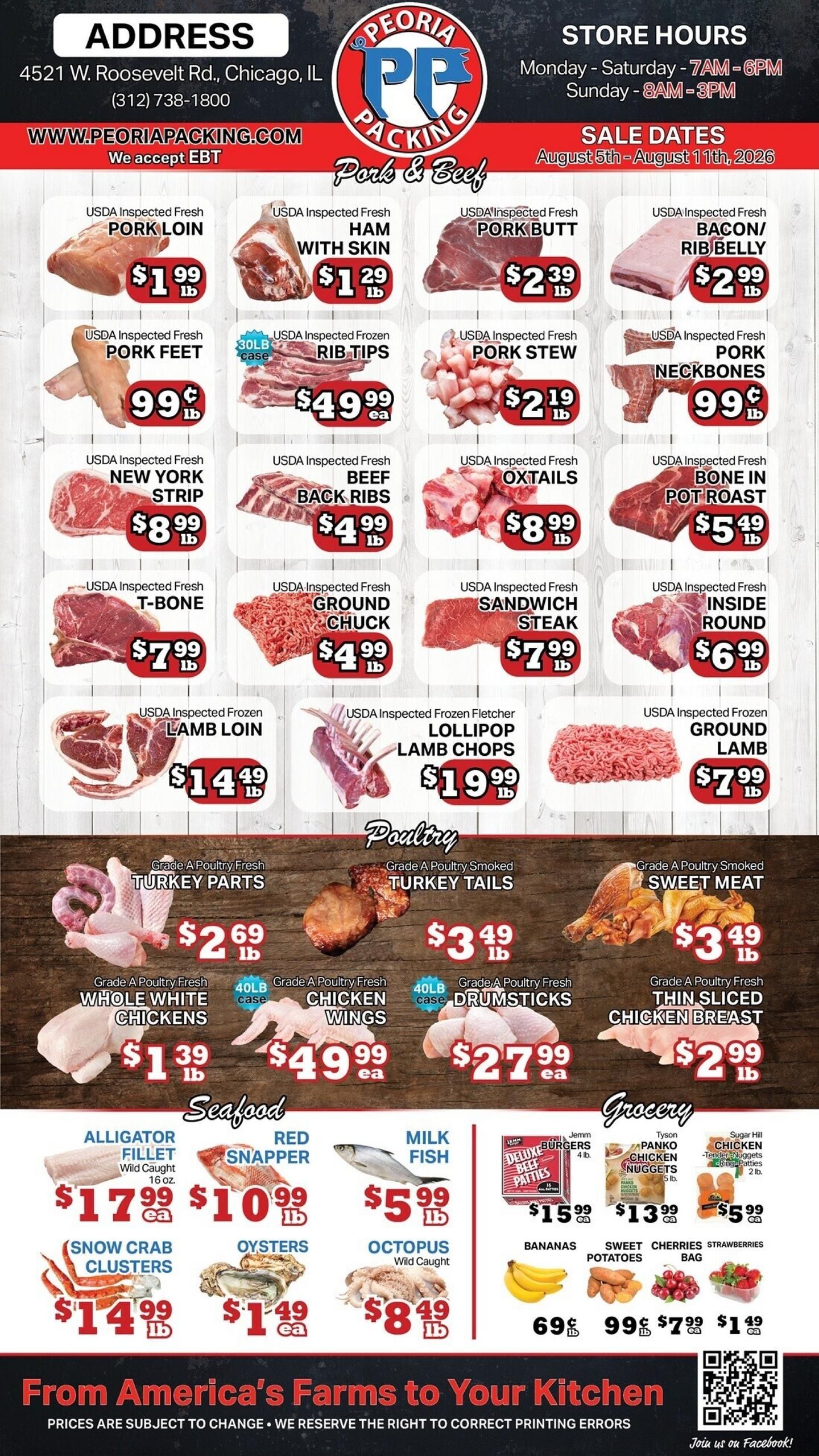 Peoria Packing Butcher Shop (Chicago Area, IL) Weekly Ad August 5 - 11, 2026