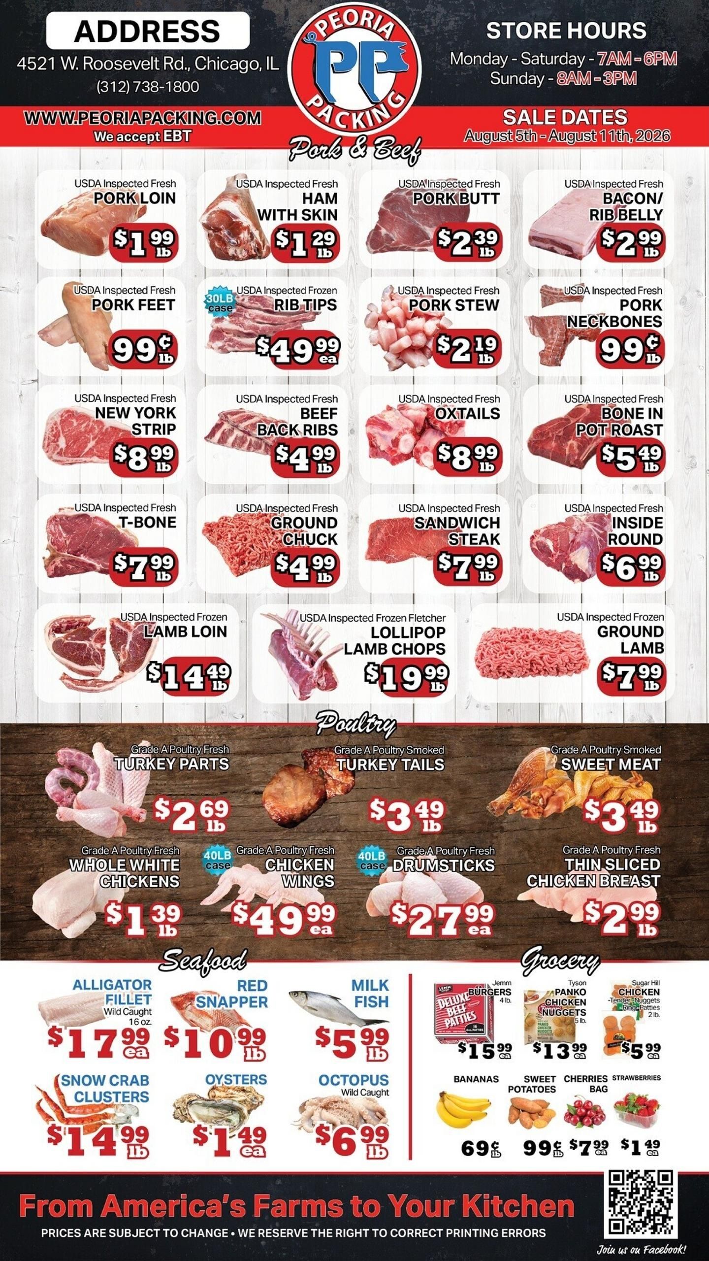 Peoria Packing Butcher Shop (Chicago Area, IL) Weekly Ad August 5 - 11, 2026
