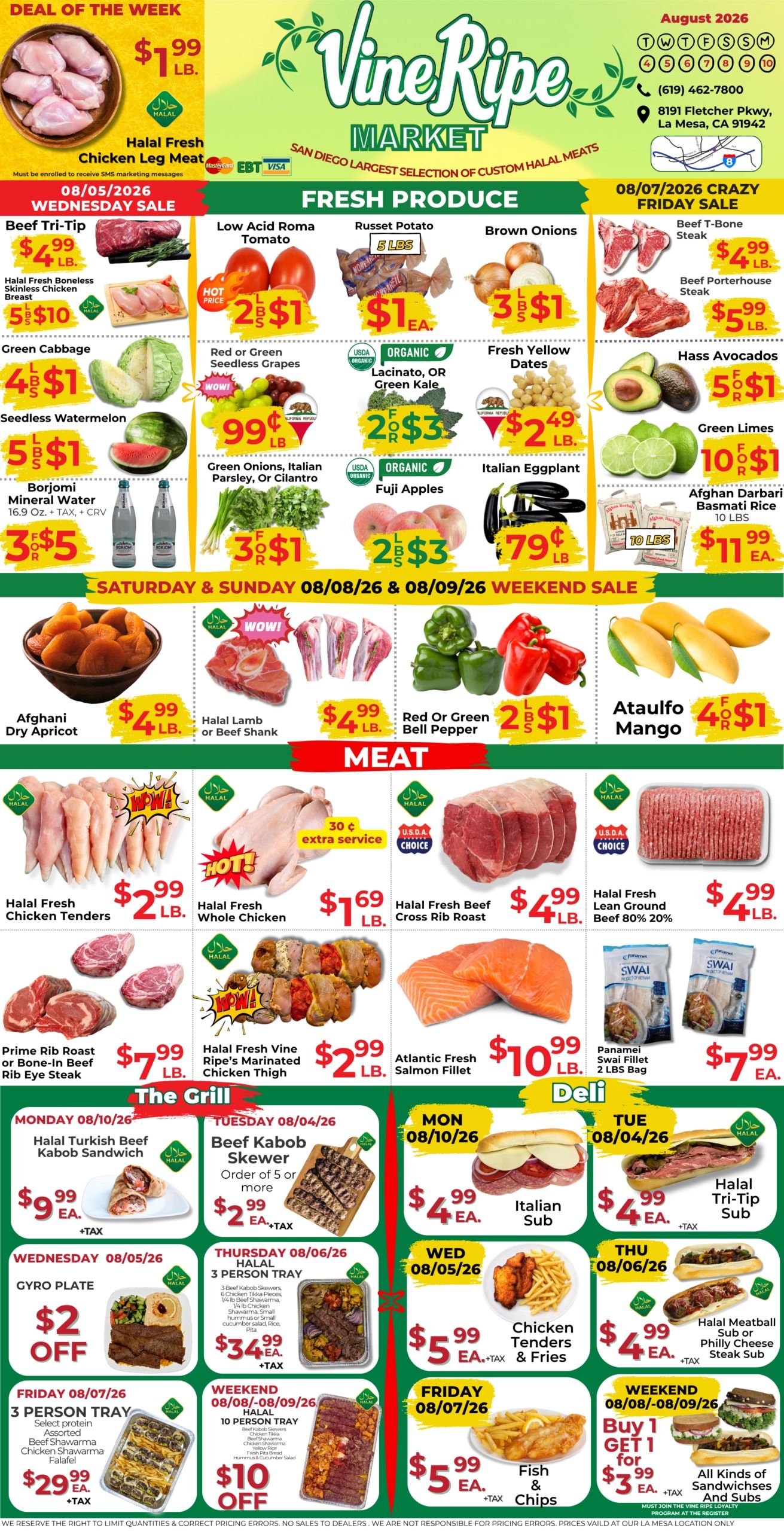 Vine Ripe (8191 Fletcher Parkway, La Mesa, CA) Weekly Ad August 4 - 10, 2026