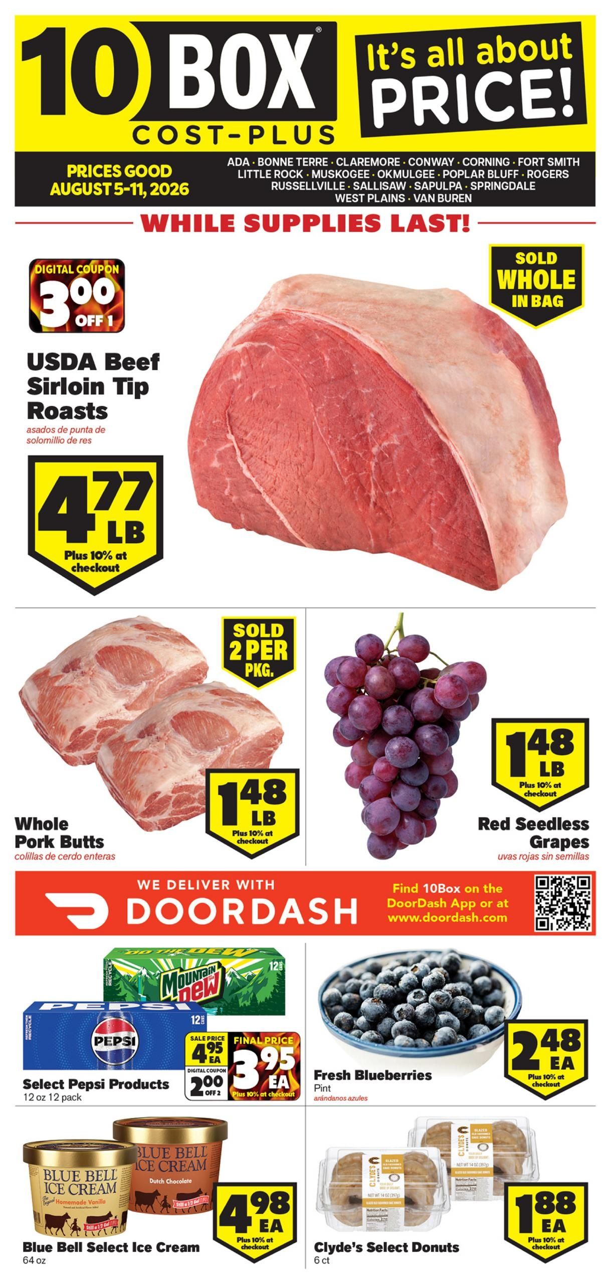 10Box Cost Plus (AR, MO, OK) Weekly Ad August 5 - 11, 2026