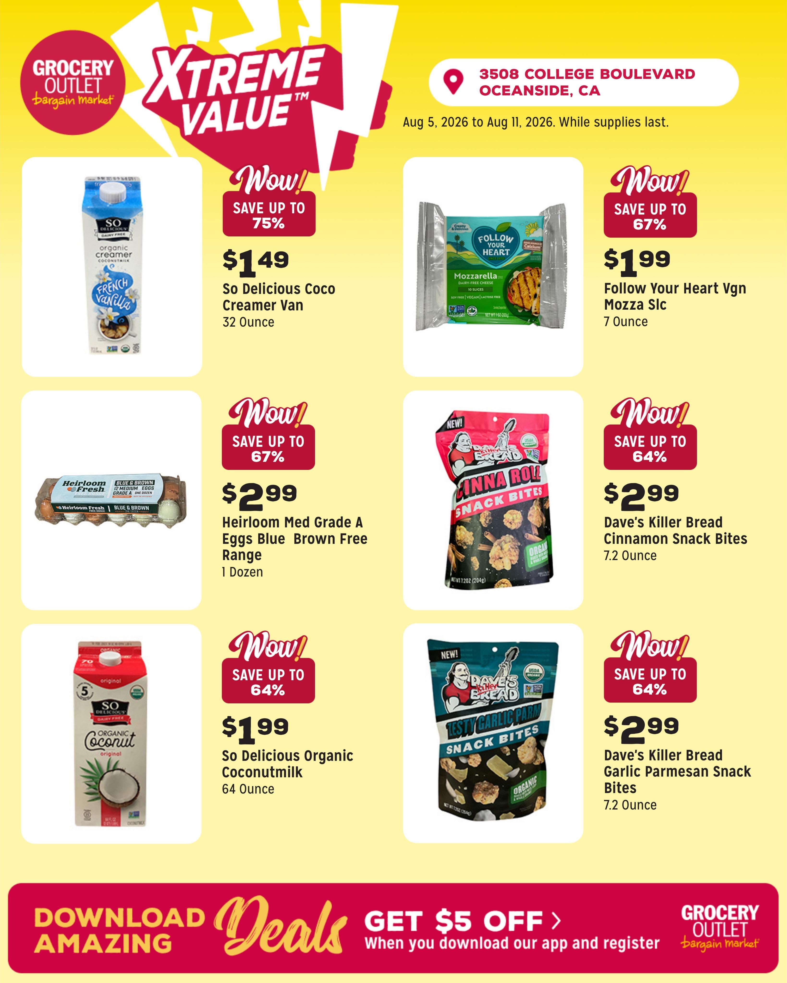 Grocery Outlet (Carlsbad Area, CA) Weekly Ad August 5 - 11, 2026