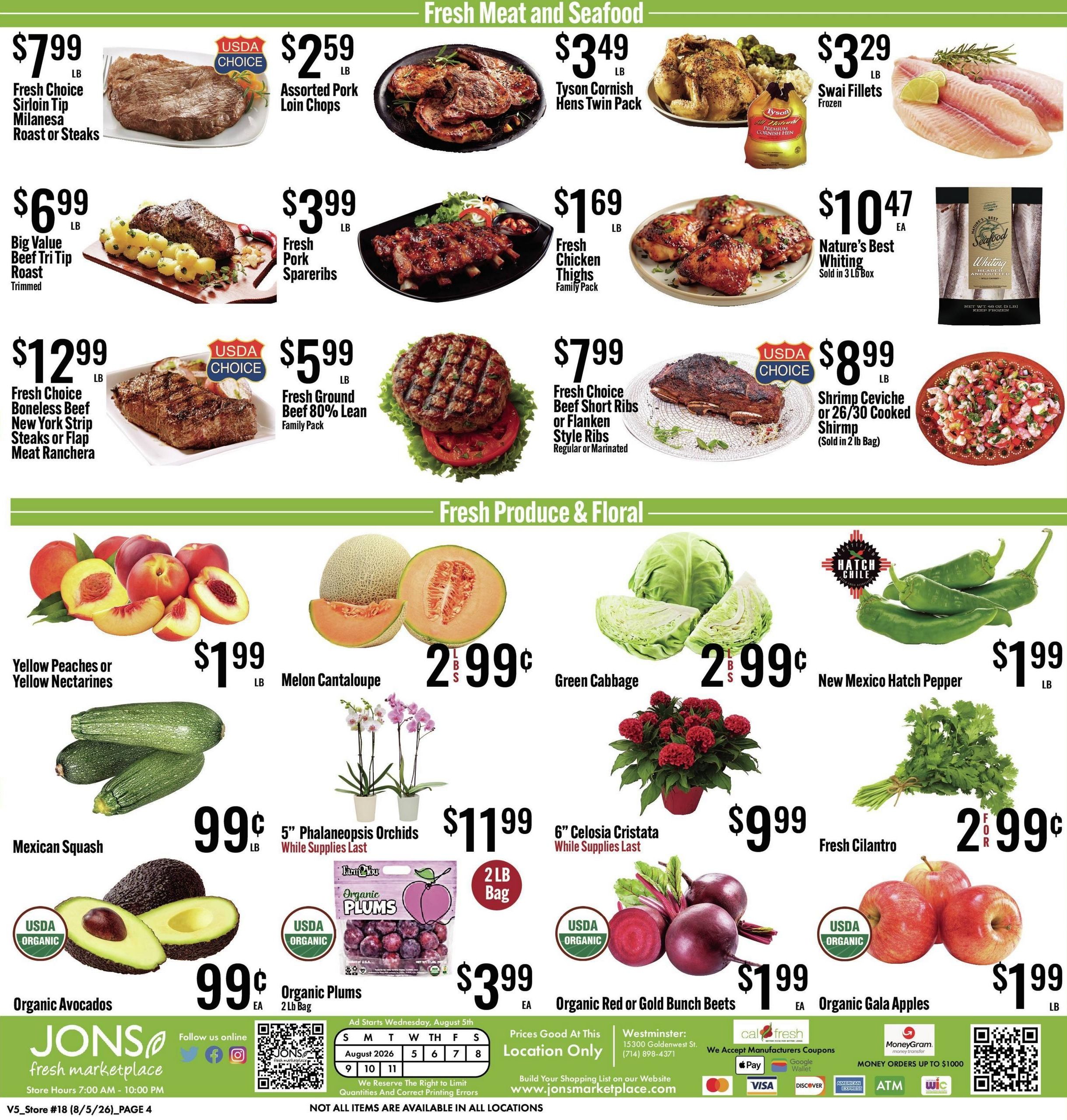Jons International Marketplace (Huntington Beach–Santa Ana Area, CA) Weekly Ad August 5 - 11, 2026