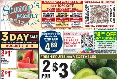 Stump’s Family Marketplace Weekly Ad August 5 - 11, 2026