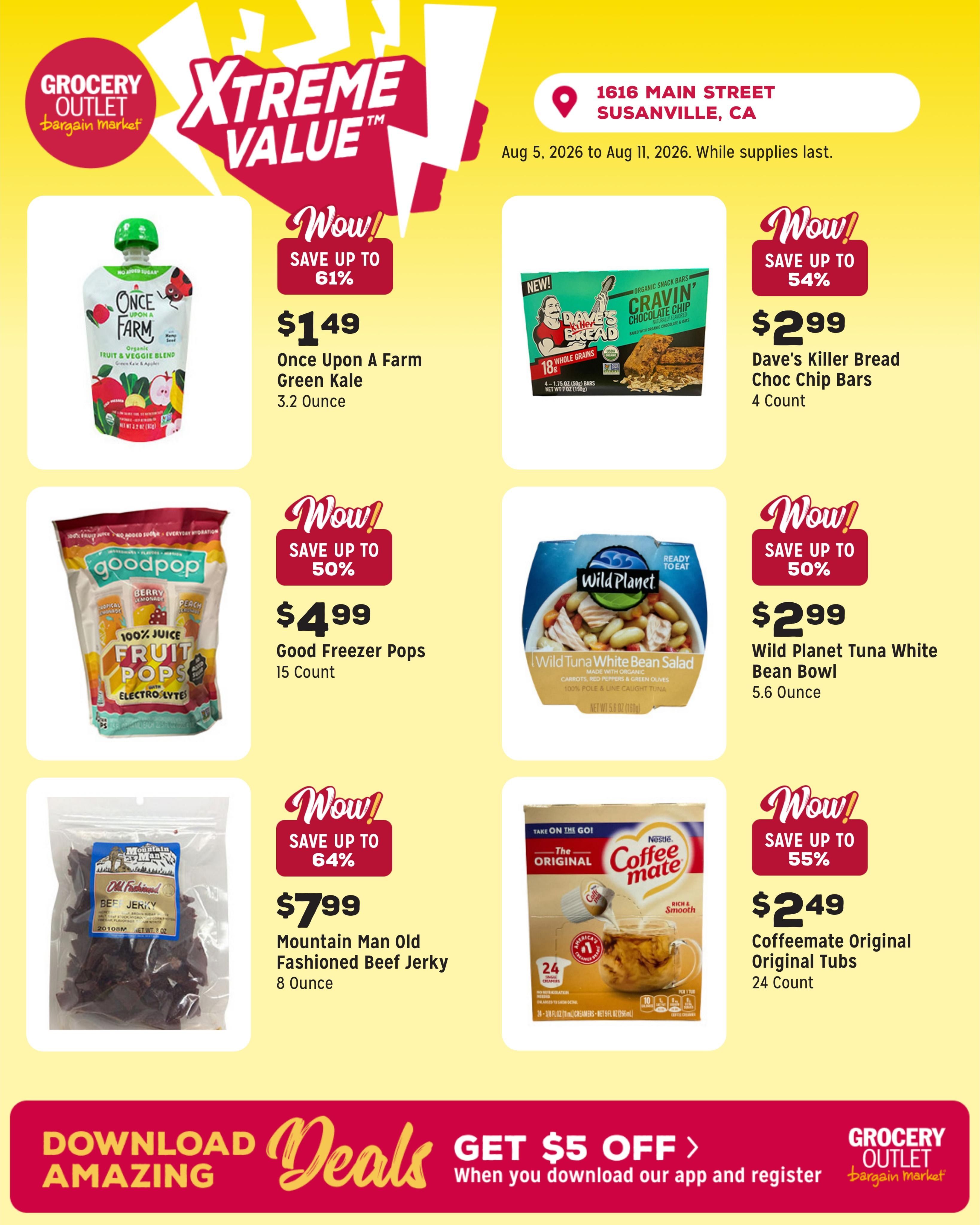Grocery Outlet (Susanville Area, CA) Weekly Ad August 5 - 11, 2026