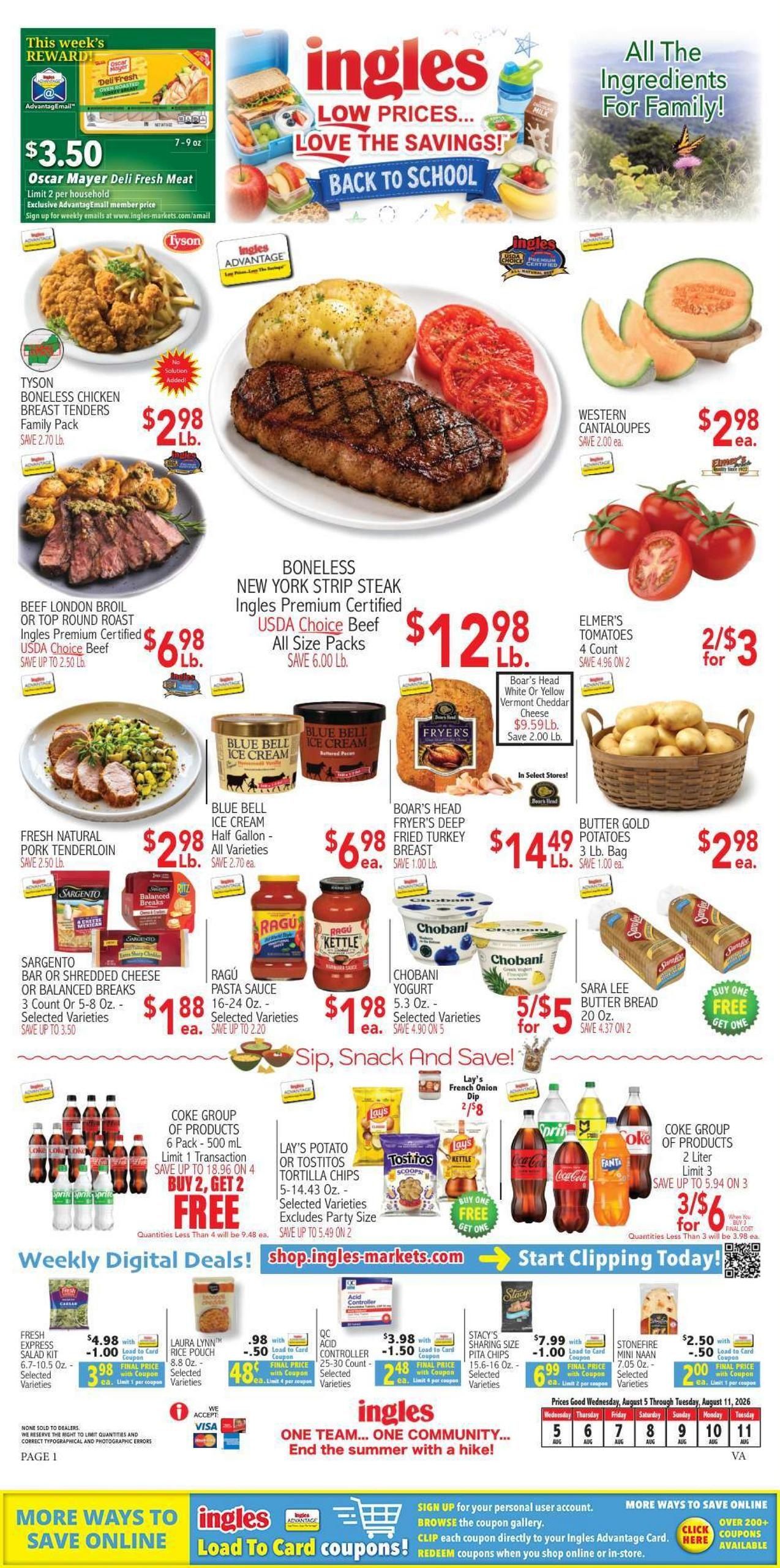 Ingles Markets (Abingdon Area, VA) Weekly Ad August 5 - 11, 2026