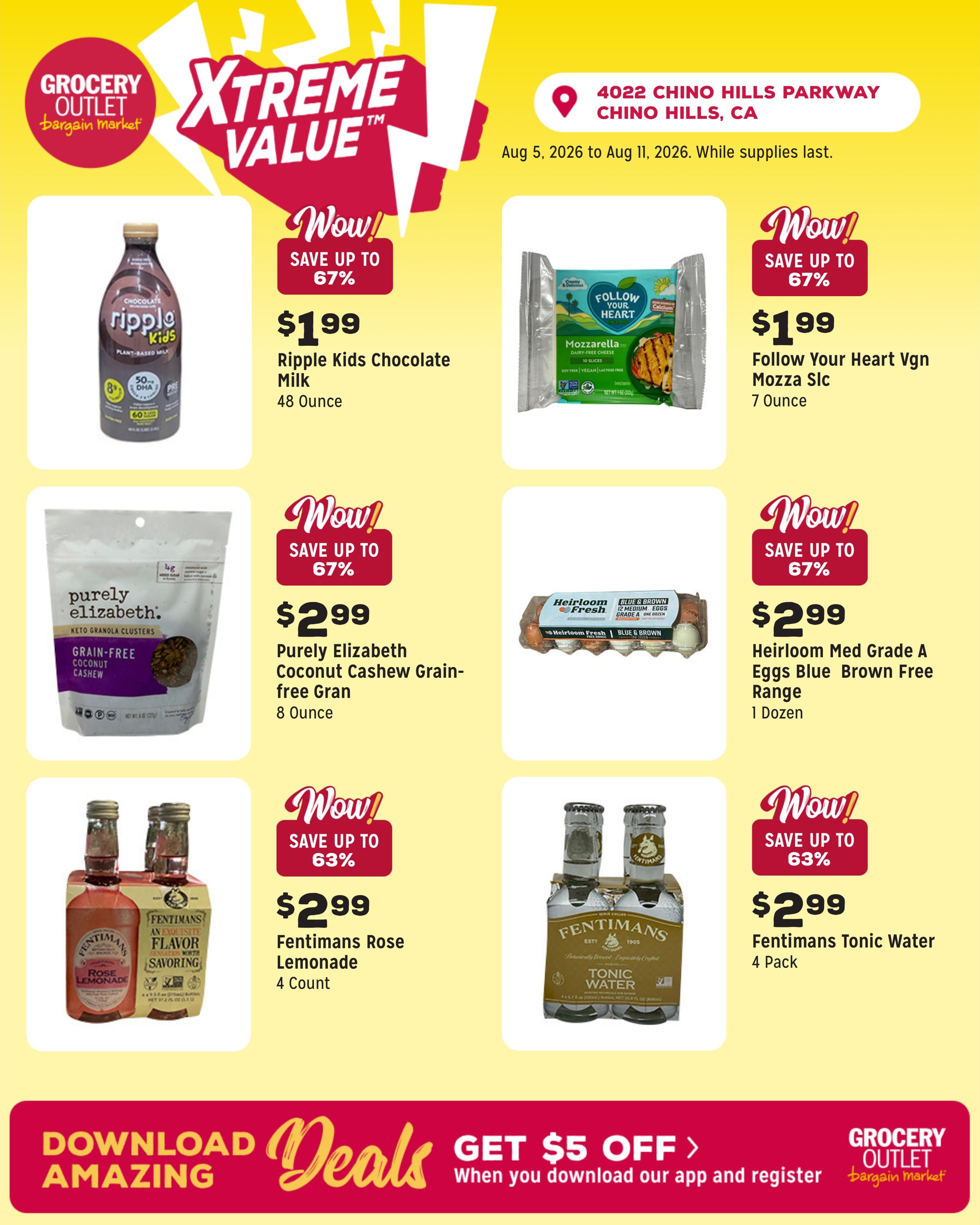 Grocery Outlet (Pomona–Yorba Linda Area, CA) Weekly Ad August 5 - 11, 2026