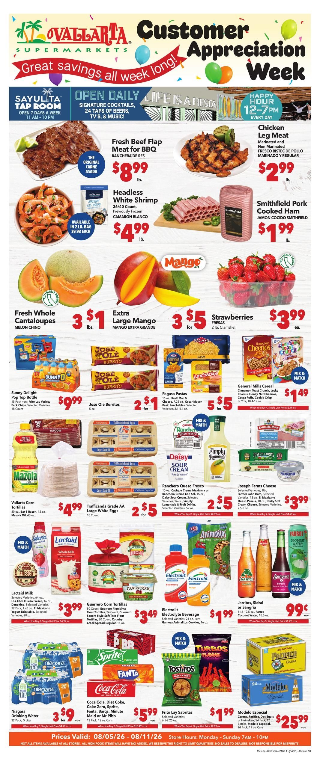 Vallarta Supermarkets (Menifee Area, CA) Grocery Savings Weekly Ad August 5 - 11, 2026