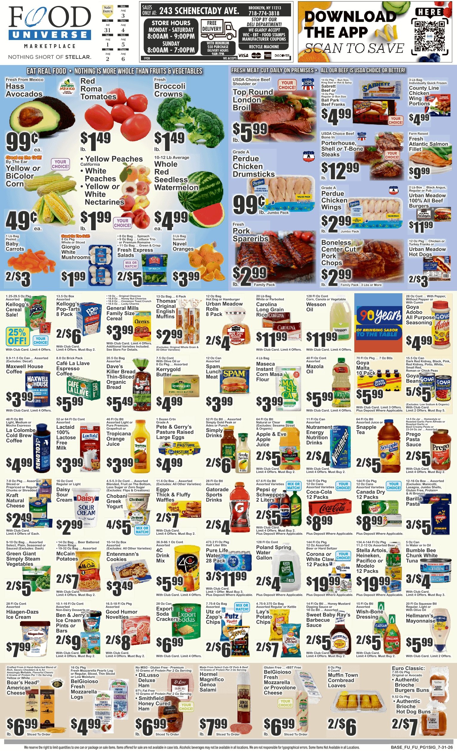 Food Universe (243 Schenactady Ave., Brooklyn, NY) Weekly Ad July 31 - August 6, 2026