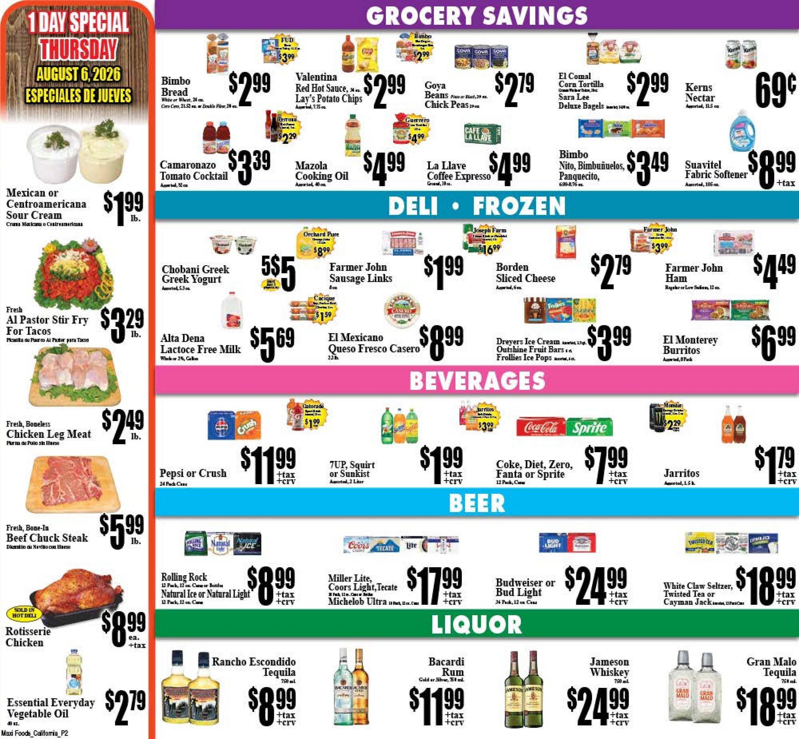 Maxi Foods Markets (Ontario–Corona Area, CA) Weekly Ad August 5 - 11, 2026