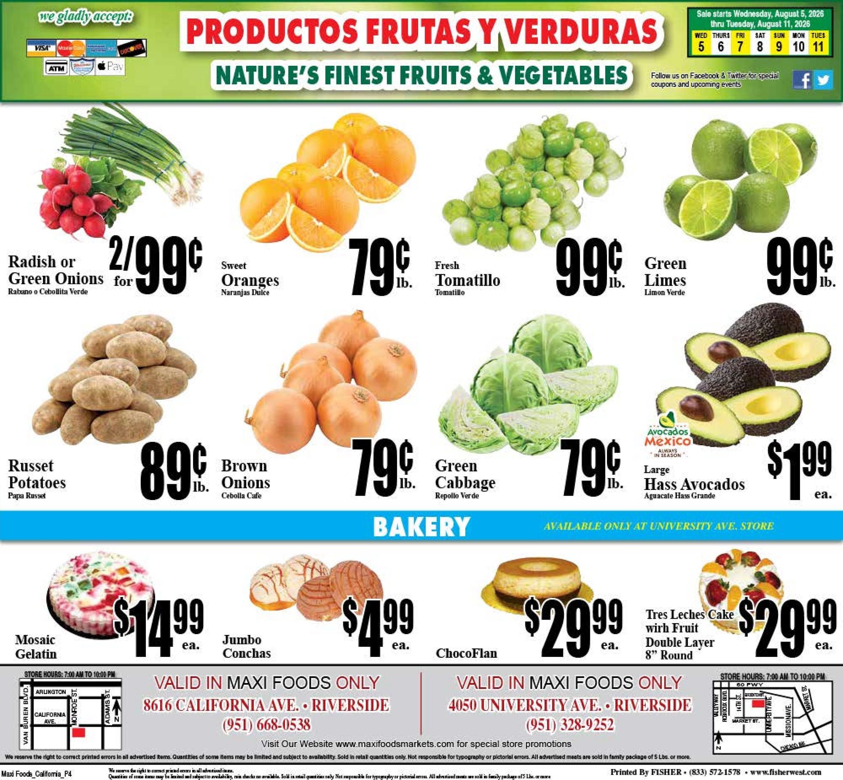 Maxi Foods Markets (Ontario–Corona Area, CA) Weekly Ad August 5 - 11, 2026