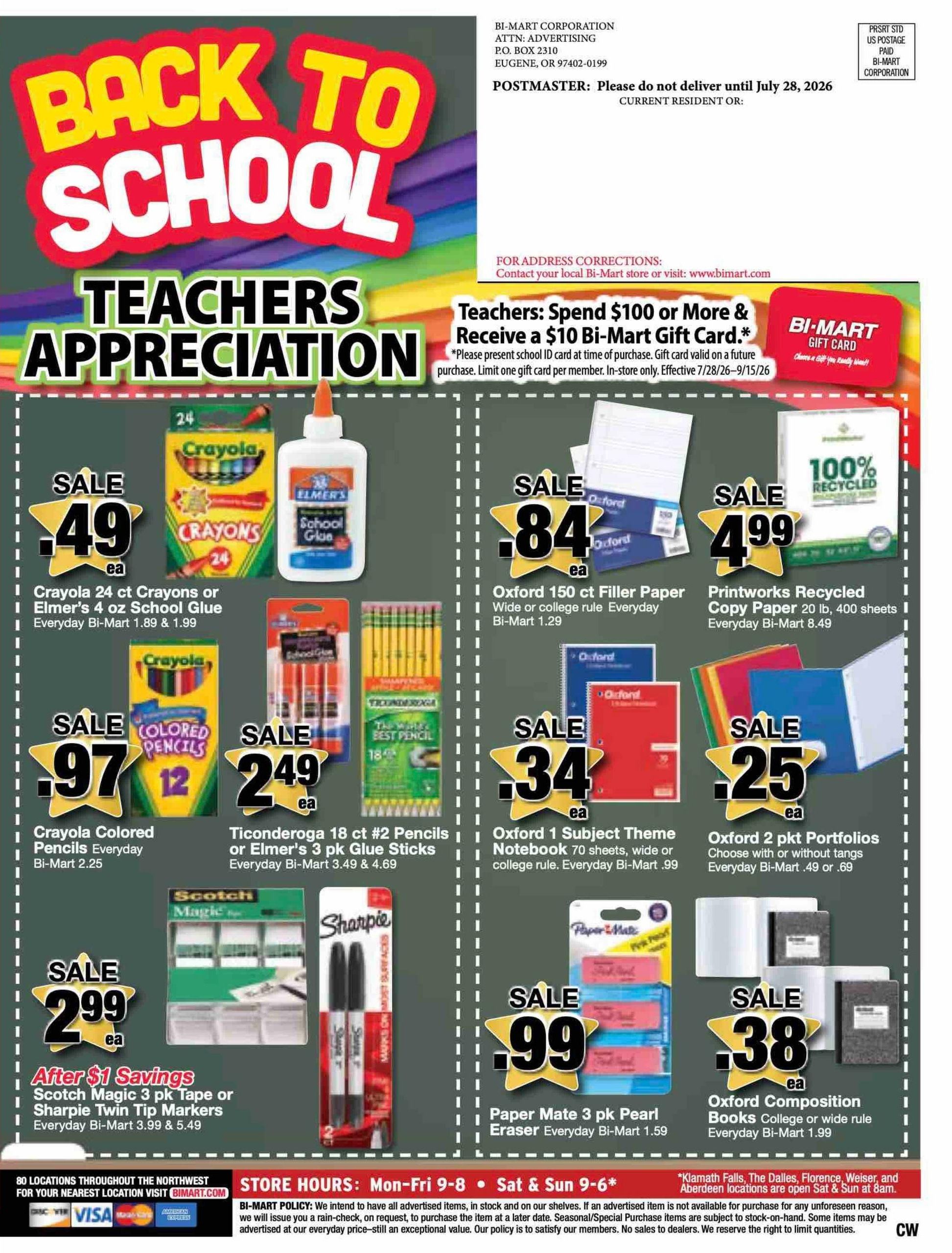 Bi-Mart Weekly Ad July 27 - August 17, 2026