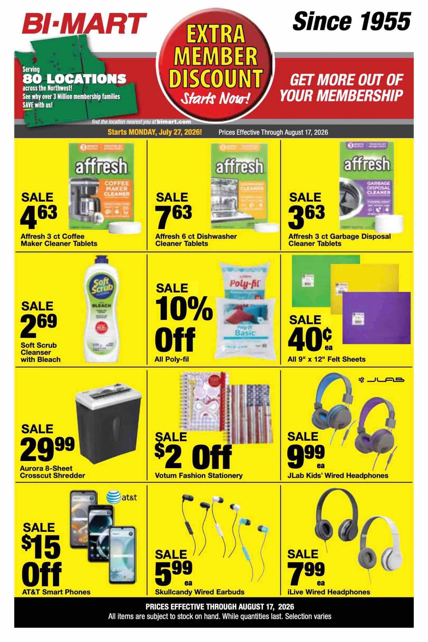 Bi-Mart Weekly Ad July 27 - August 17, 2026