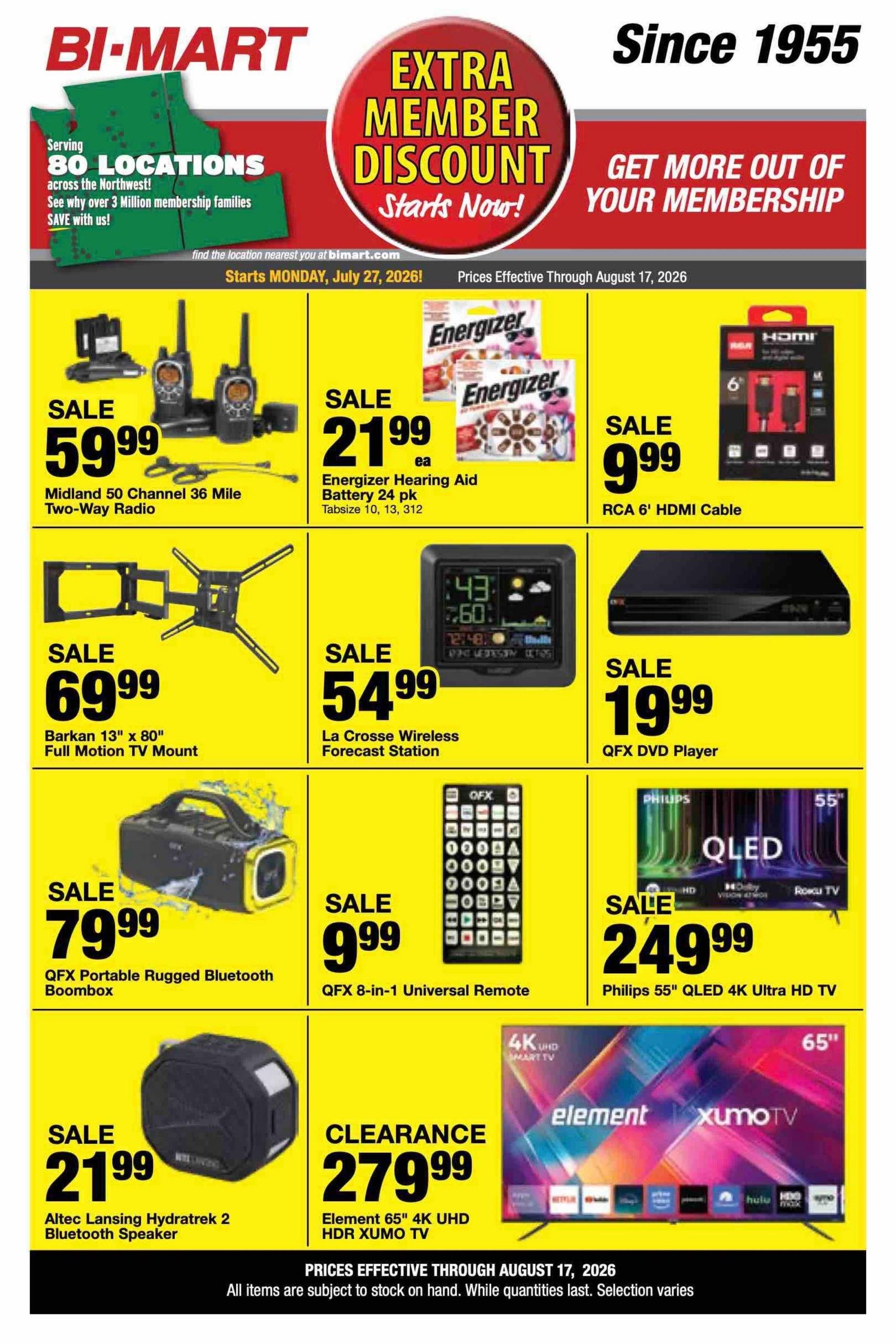 Bi-Mart Weekly Ad July 27 - August 17, 2026