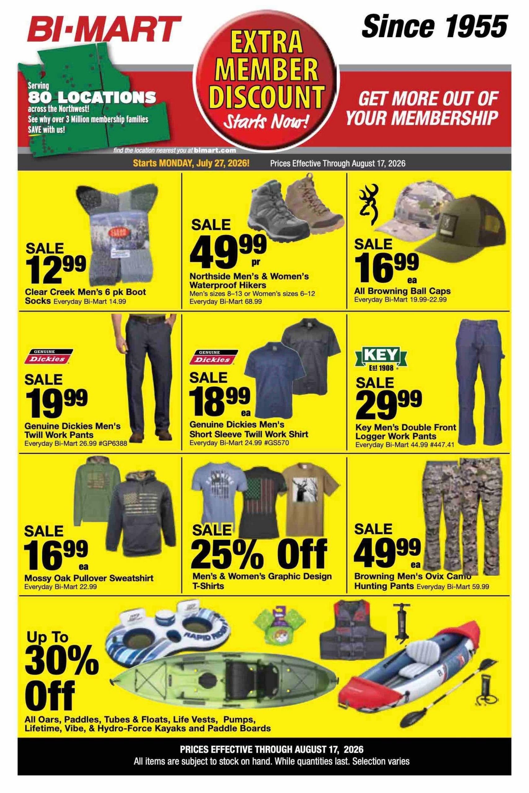 Bi-Mart Weekly Ad July 27 - August 17, 2026