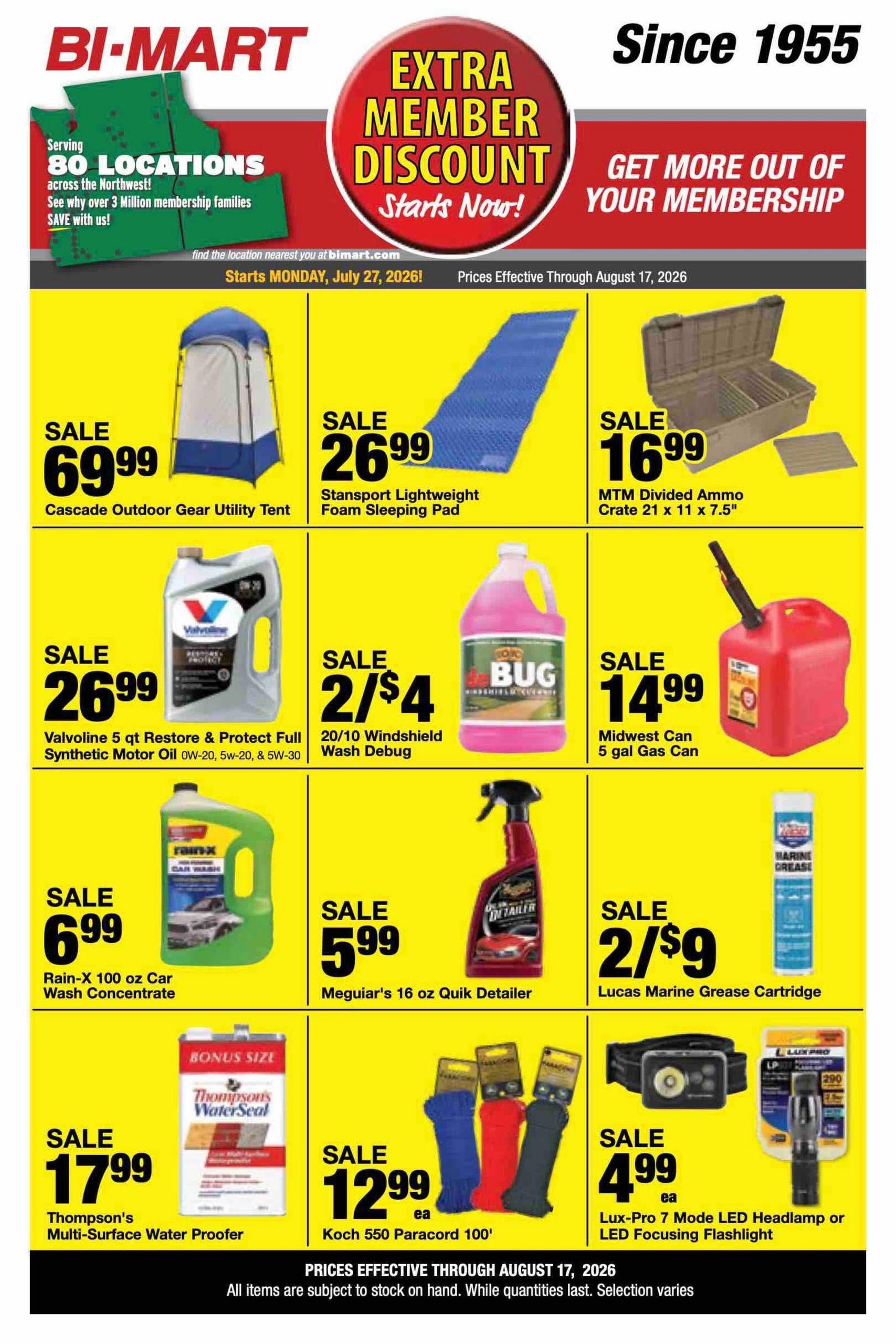 Bi-Mart Weekly Ad July 27 - August 17, 2026