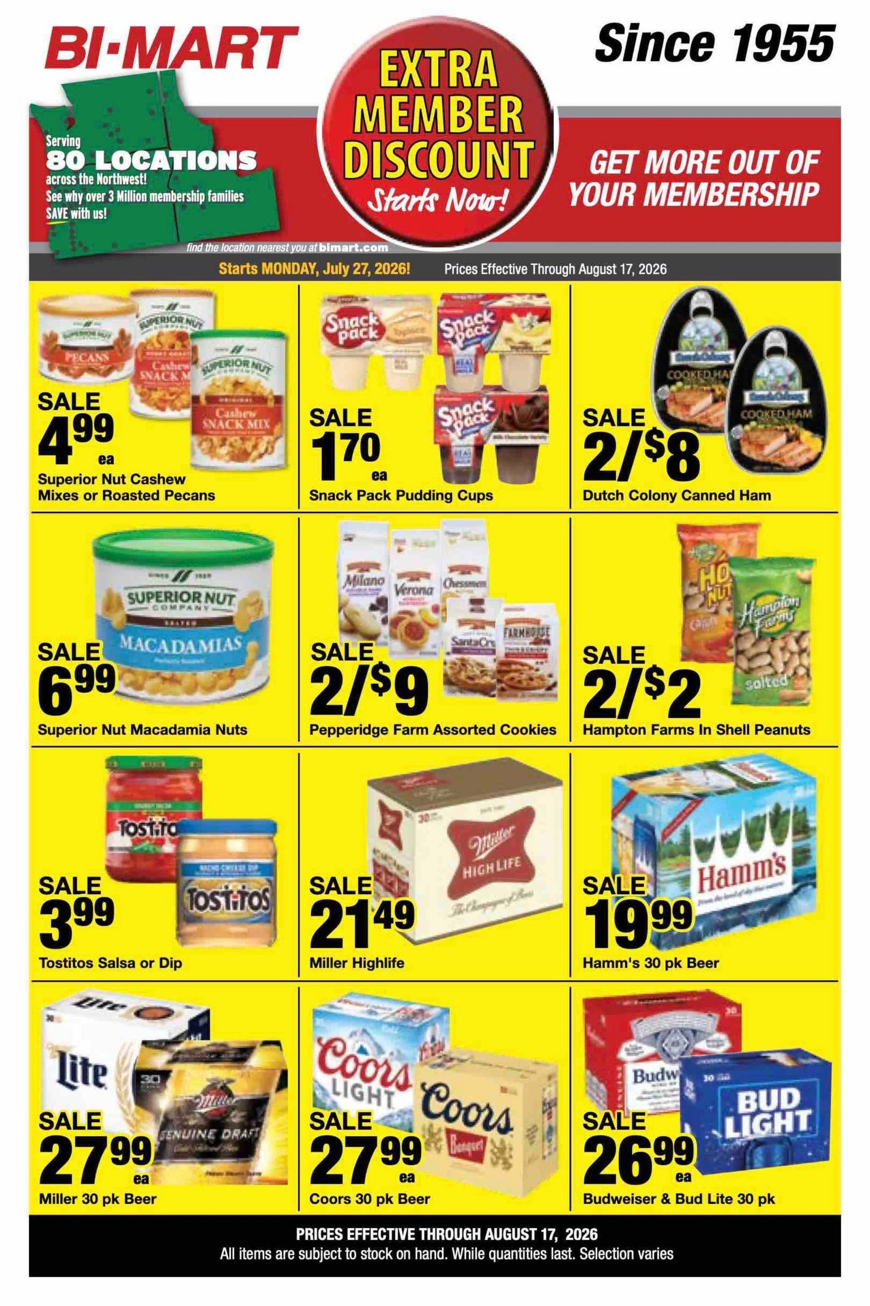 Bi-Mart Weekly Ad July 27 - August 17, 2026