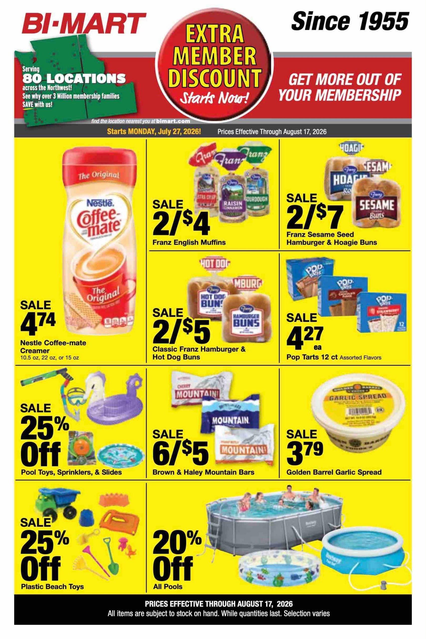 Bi-Mart Weekly Ad July 27 - August 17, 2026